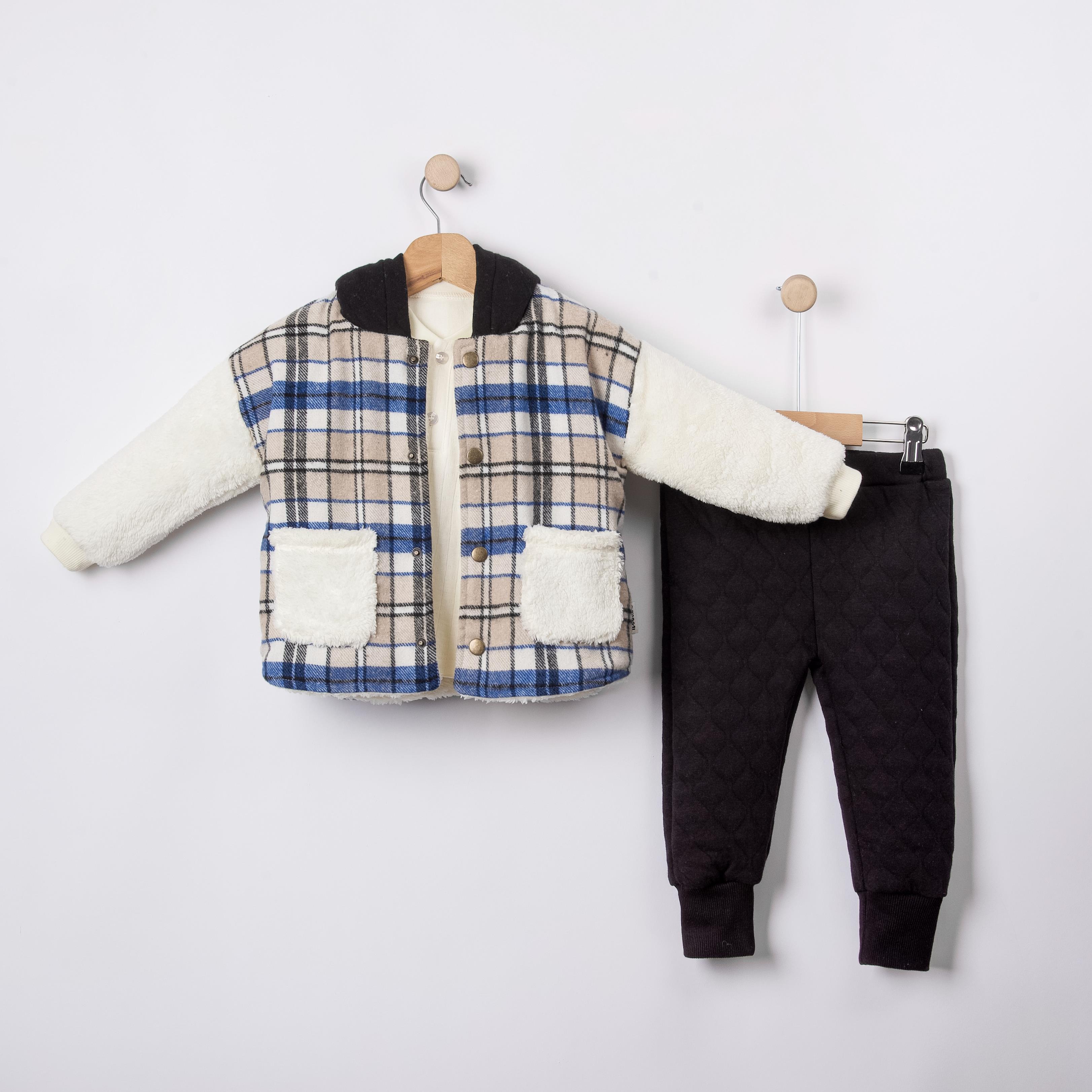 Necix's Valencia Kapüşonlu Erkek Bebek Üçlü Takım