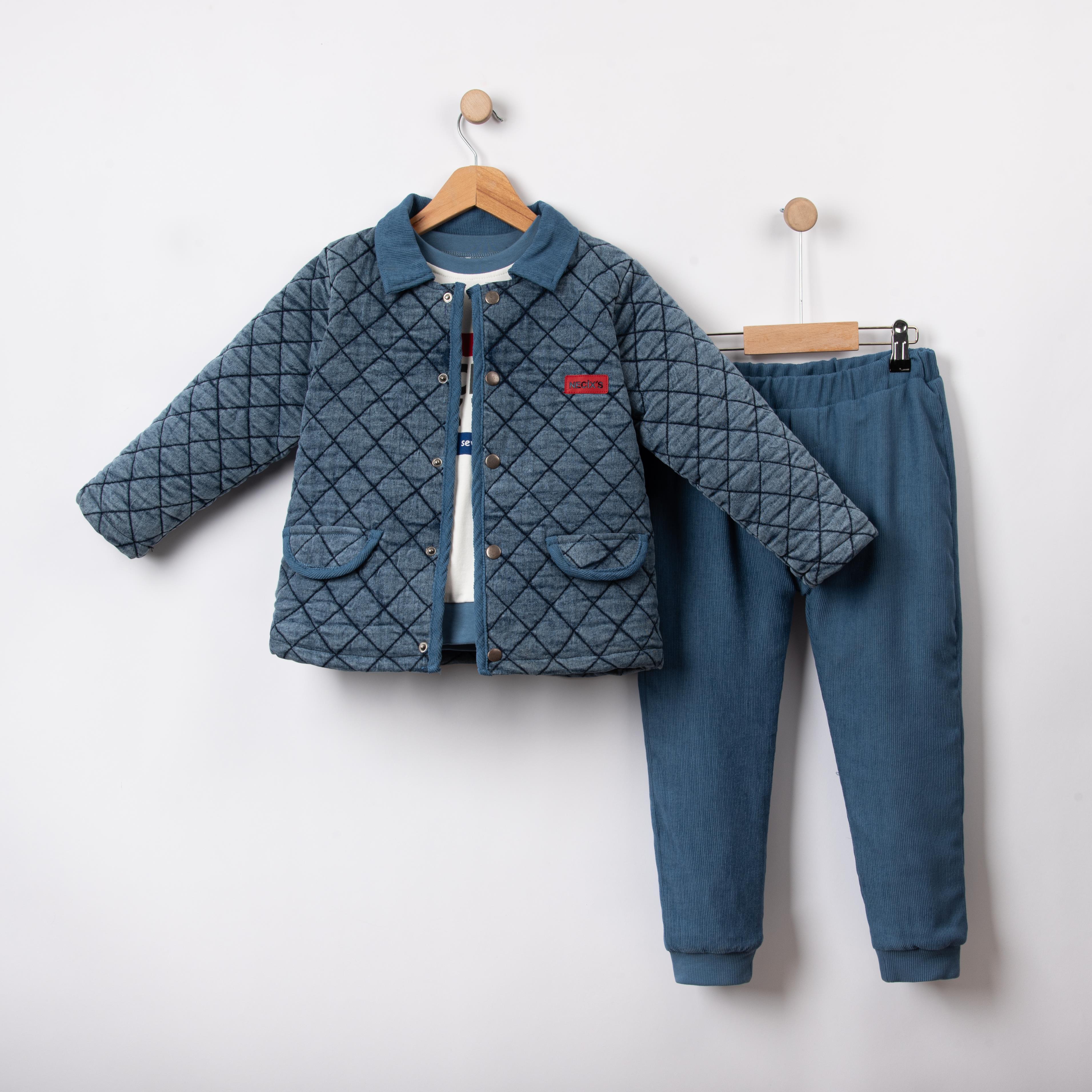Necix's Viniça Kapitone Ceketli Erkek Çocuk Üçlü Takım