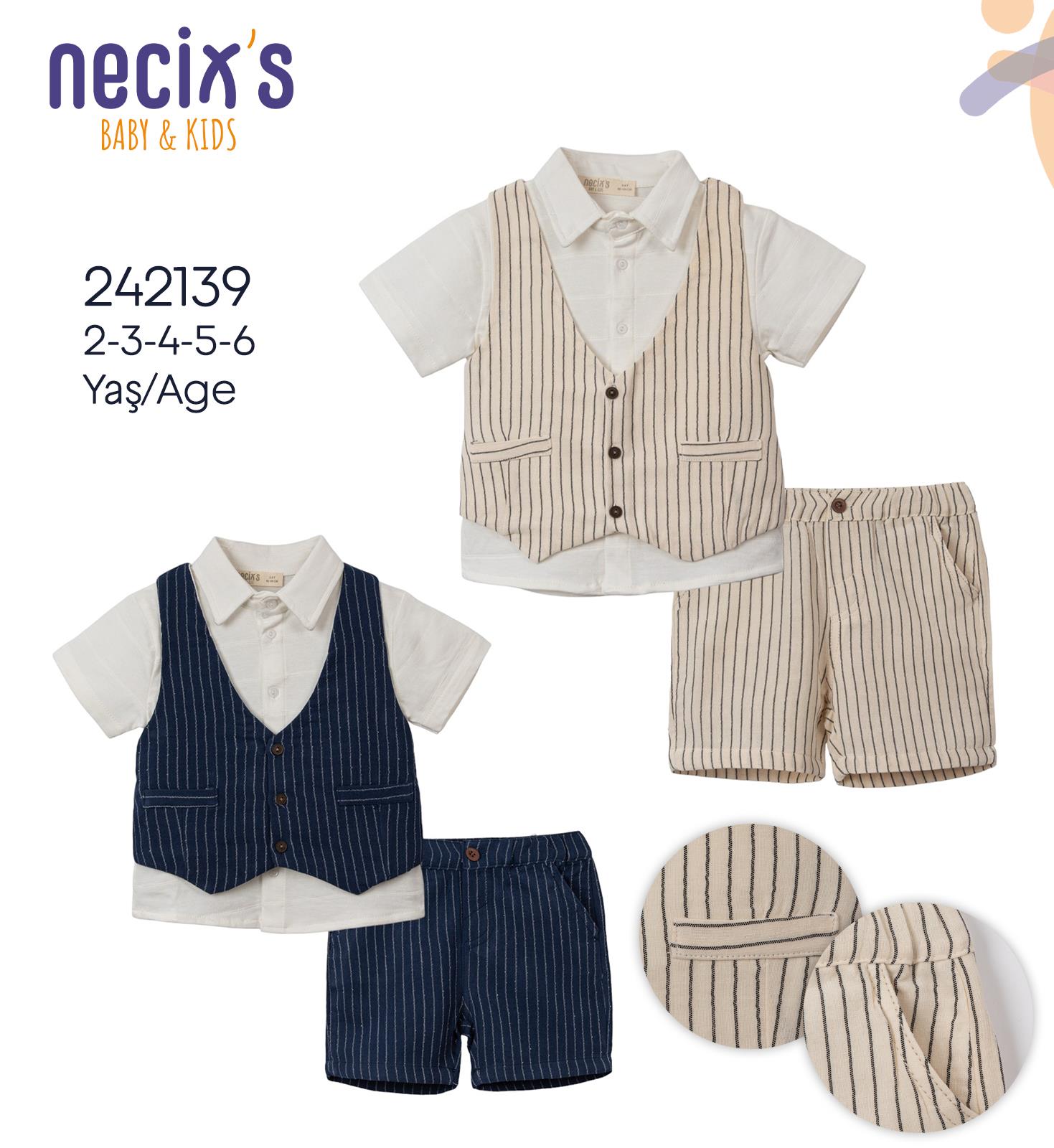 Necix's Yelekli Erkek Çocuk Üçlü Takım