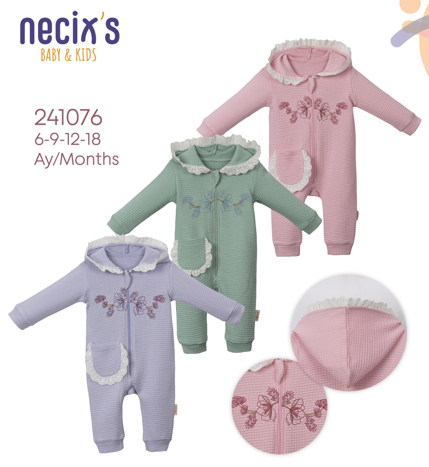 Necix's Yola Fermuarlı Kız Bebek Tulum