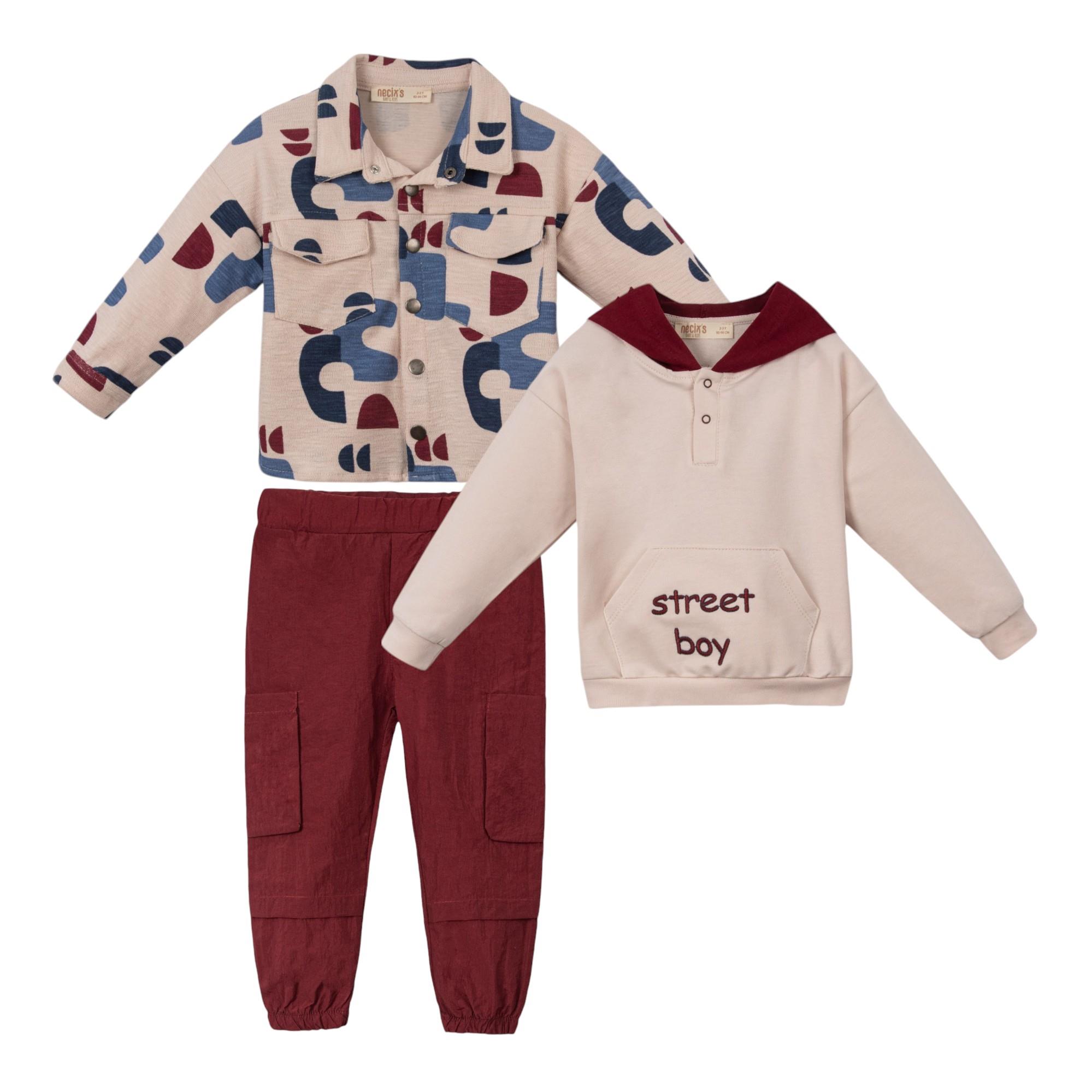 Odessa Özgün Erkek Bebek Üçlü Takım