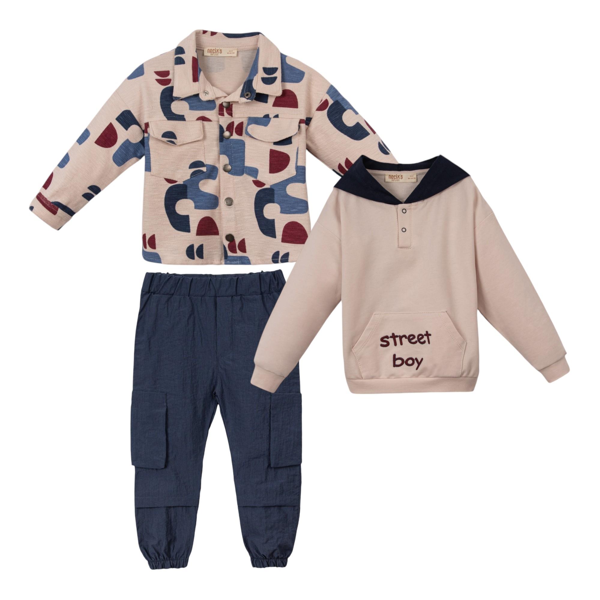 Odessa Özgün Erkek Bebek Üçlü Takım