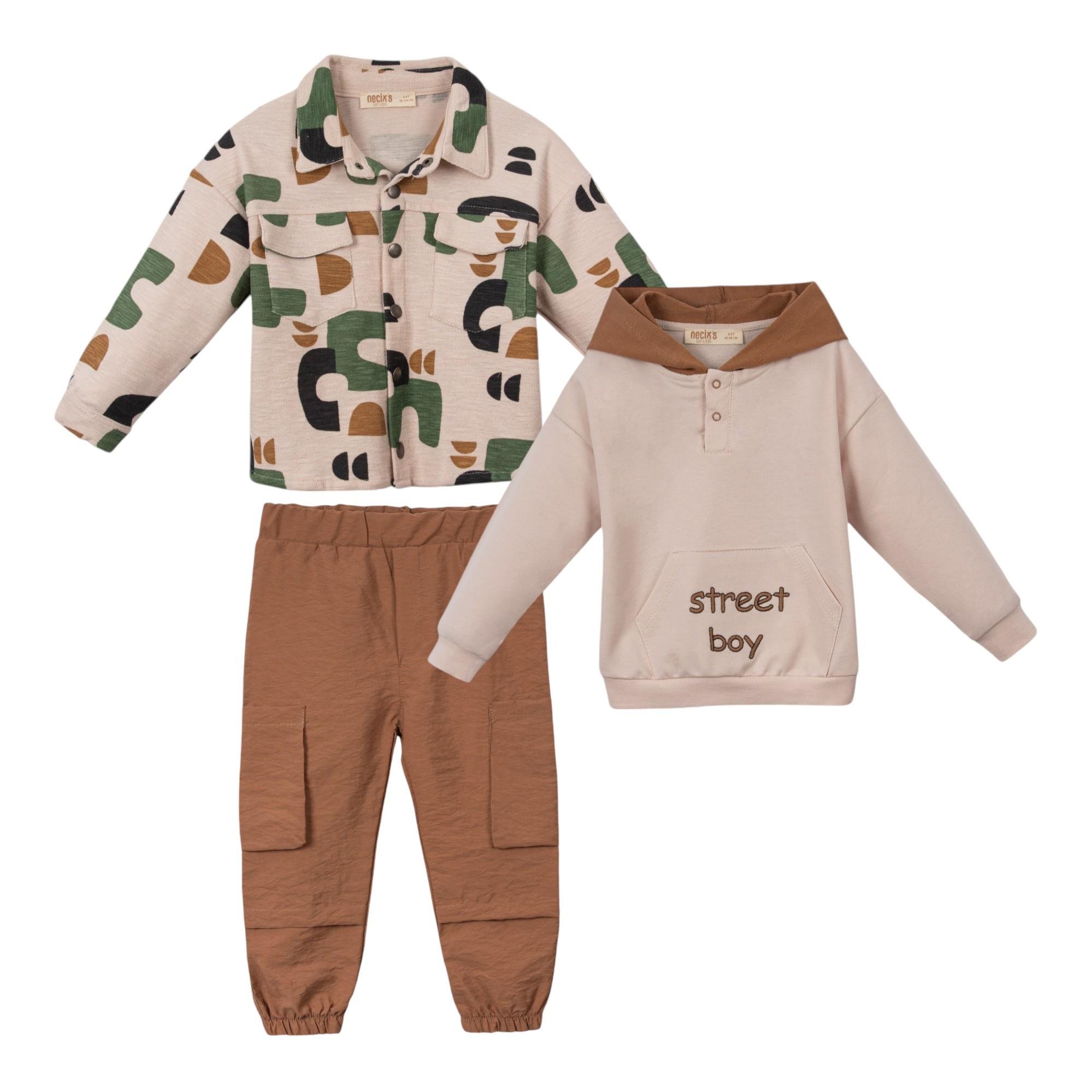 Odessa Özgün Erkek Bebek Üçlü Takım