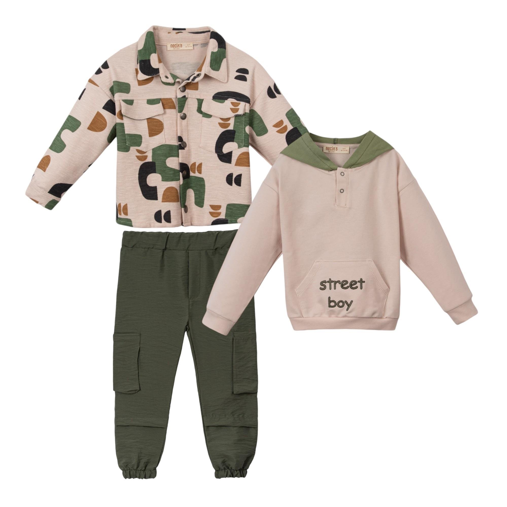 Odessa Özgün Erkek Bebek Üçlü Takım