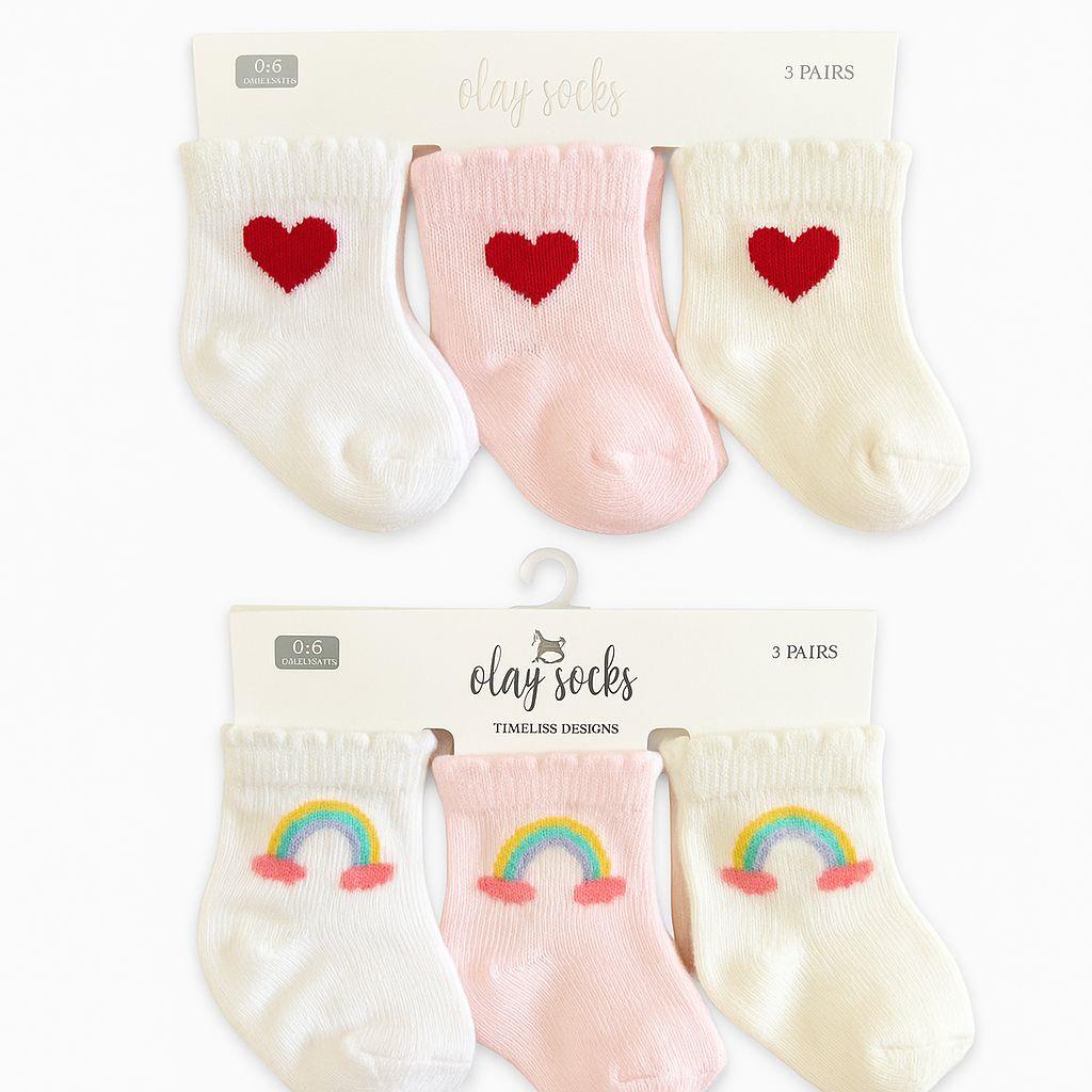 OLAY SOCKS KIZ BEBEK DESENLİ ÇORAP