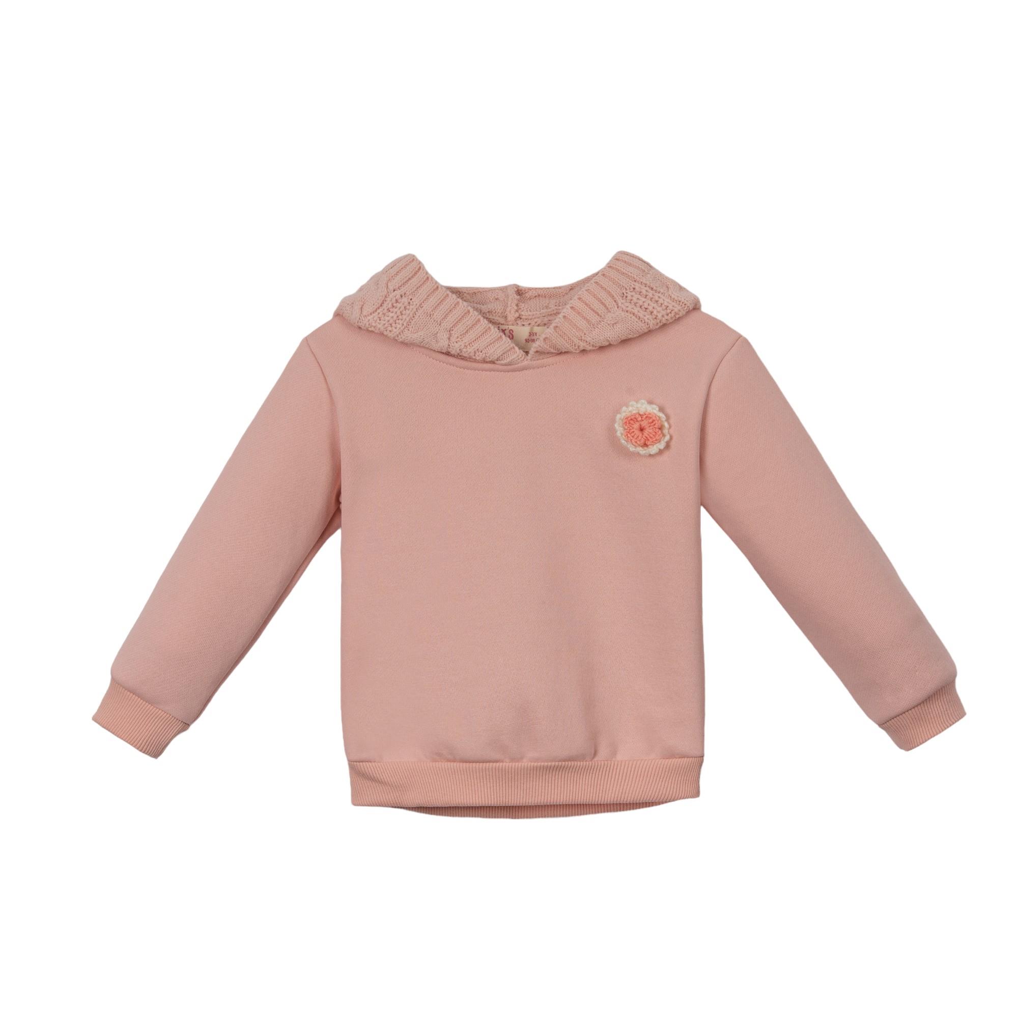 Örme Kapüşonlu Kız Çocuk İkili Takım