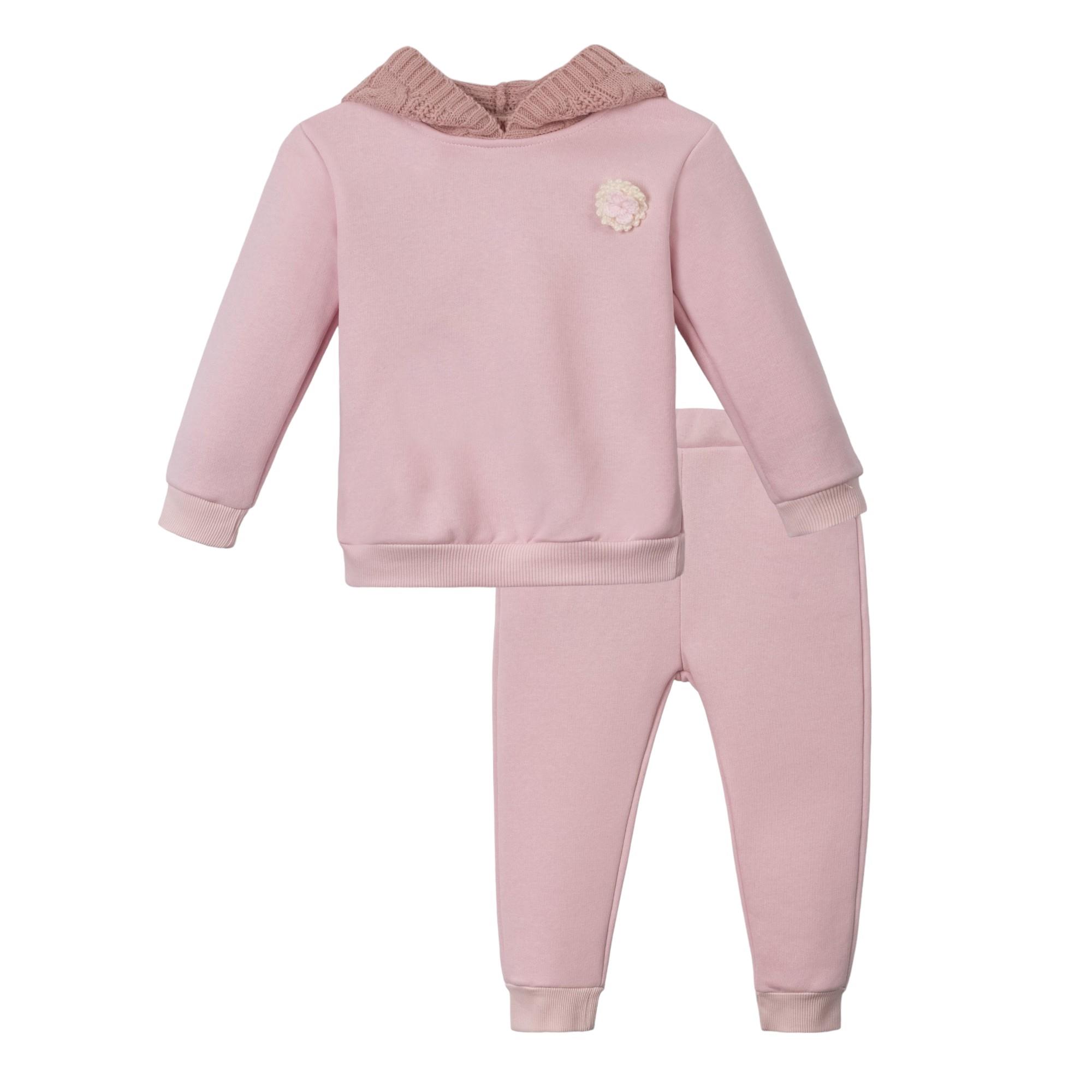 Örme Kapüşonlu Kız Çocuk İkili Takım