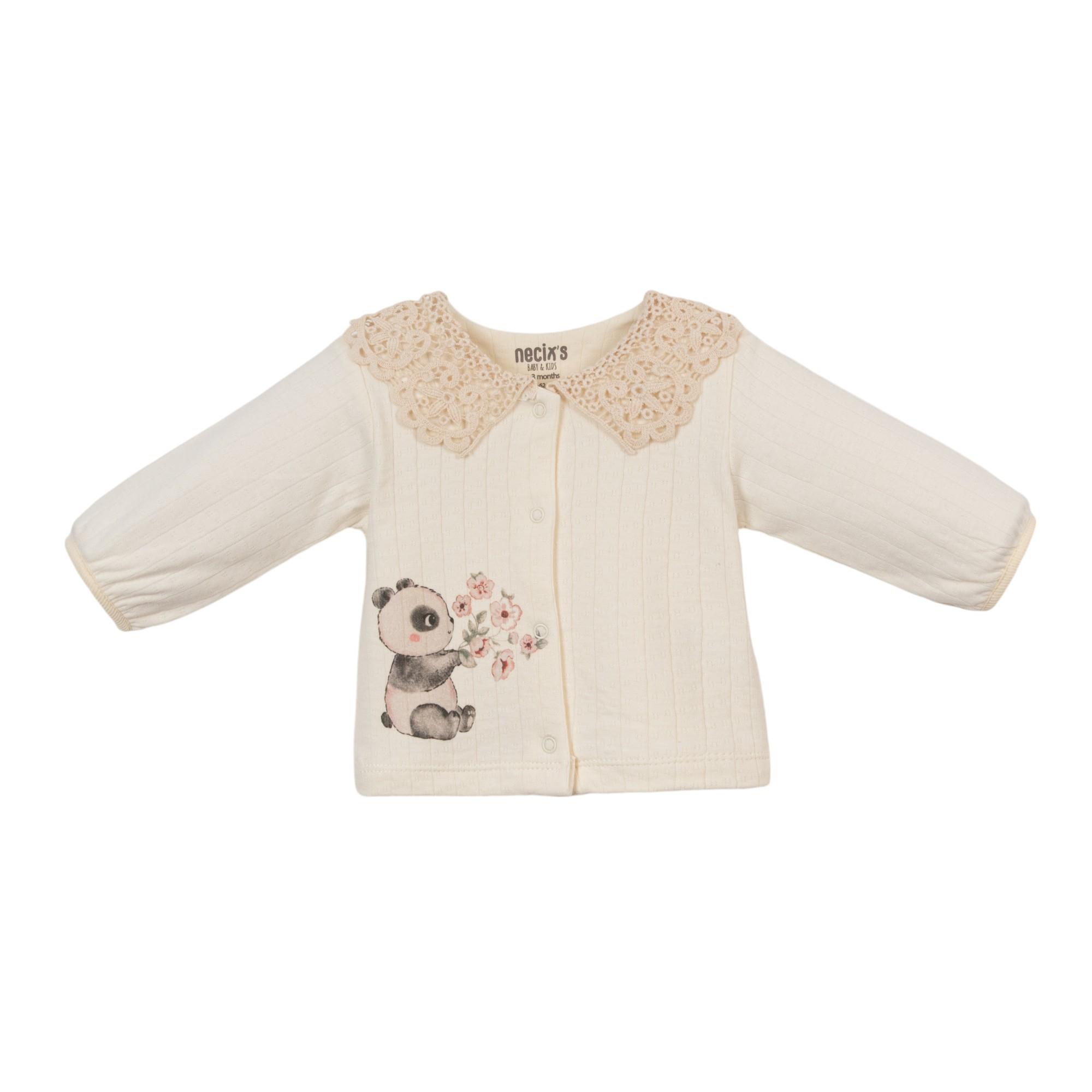 Panda Desenli Kız Bebek Hastane Çıkışı Beşli Set