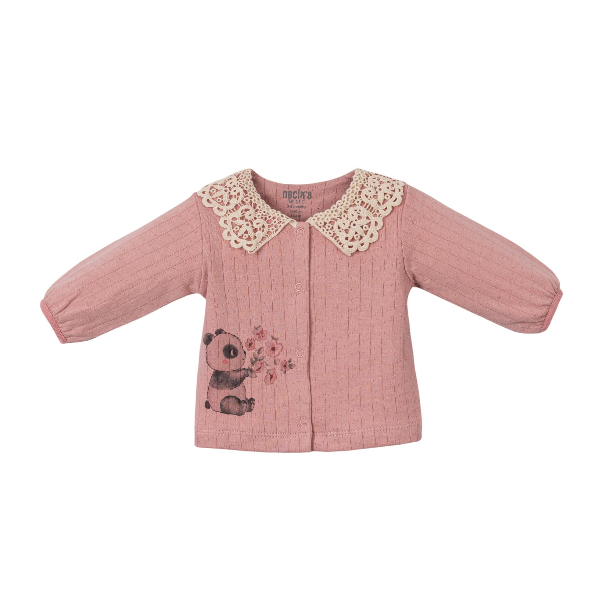 Panda Desenli Kız Bebek Hastane Çıkışı Beşli Set