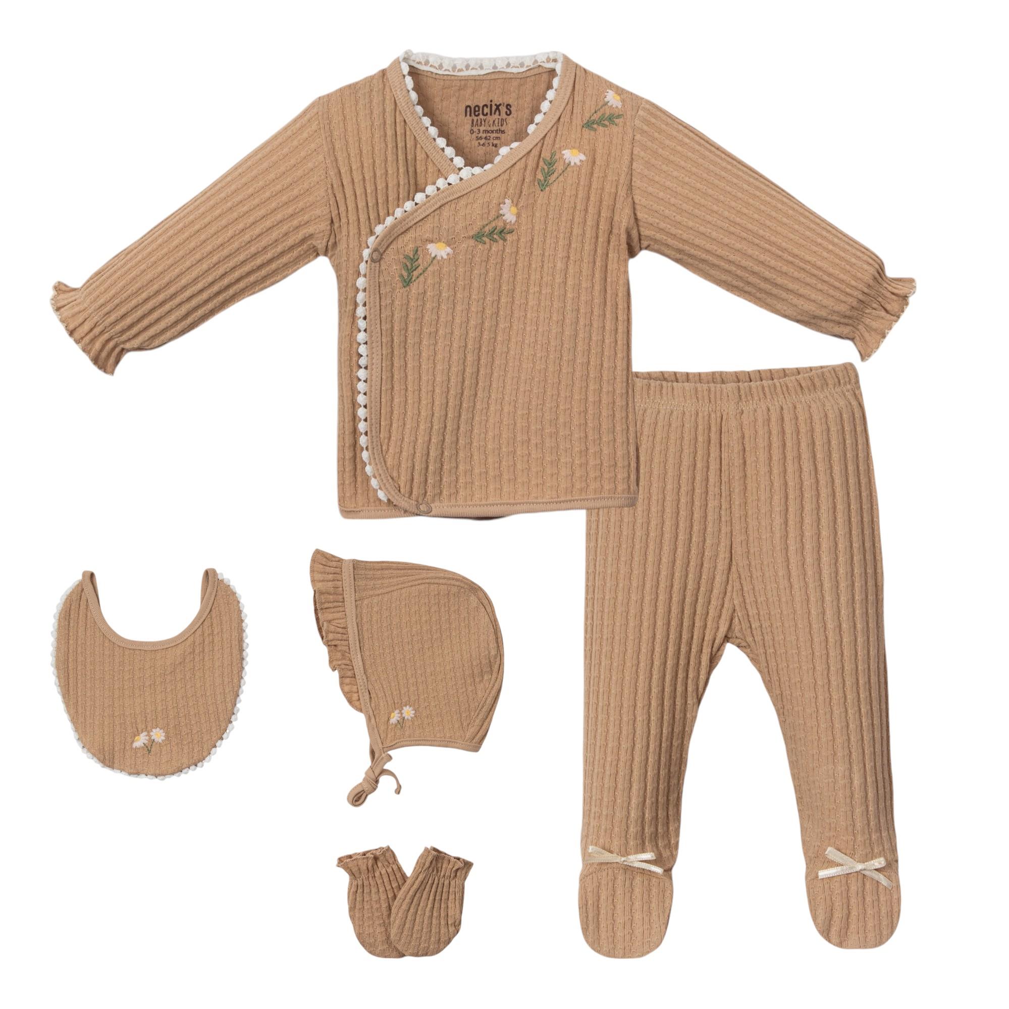 Papatya Kız Bebek Hastane Çıkışı Beşli Set