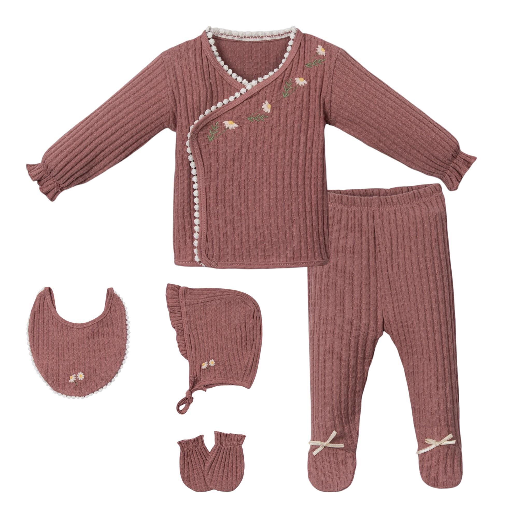 Papatya Kız Bebek Hastane Çıkışı Beşli Set