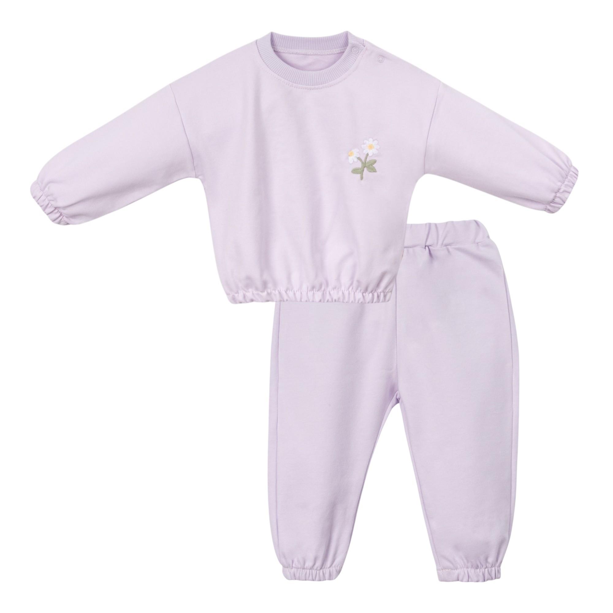 Papatya Nakışlı Kız Bebek İkili Takım