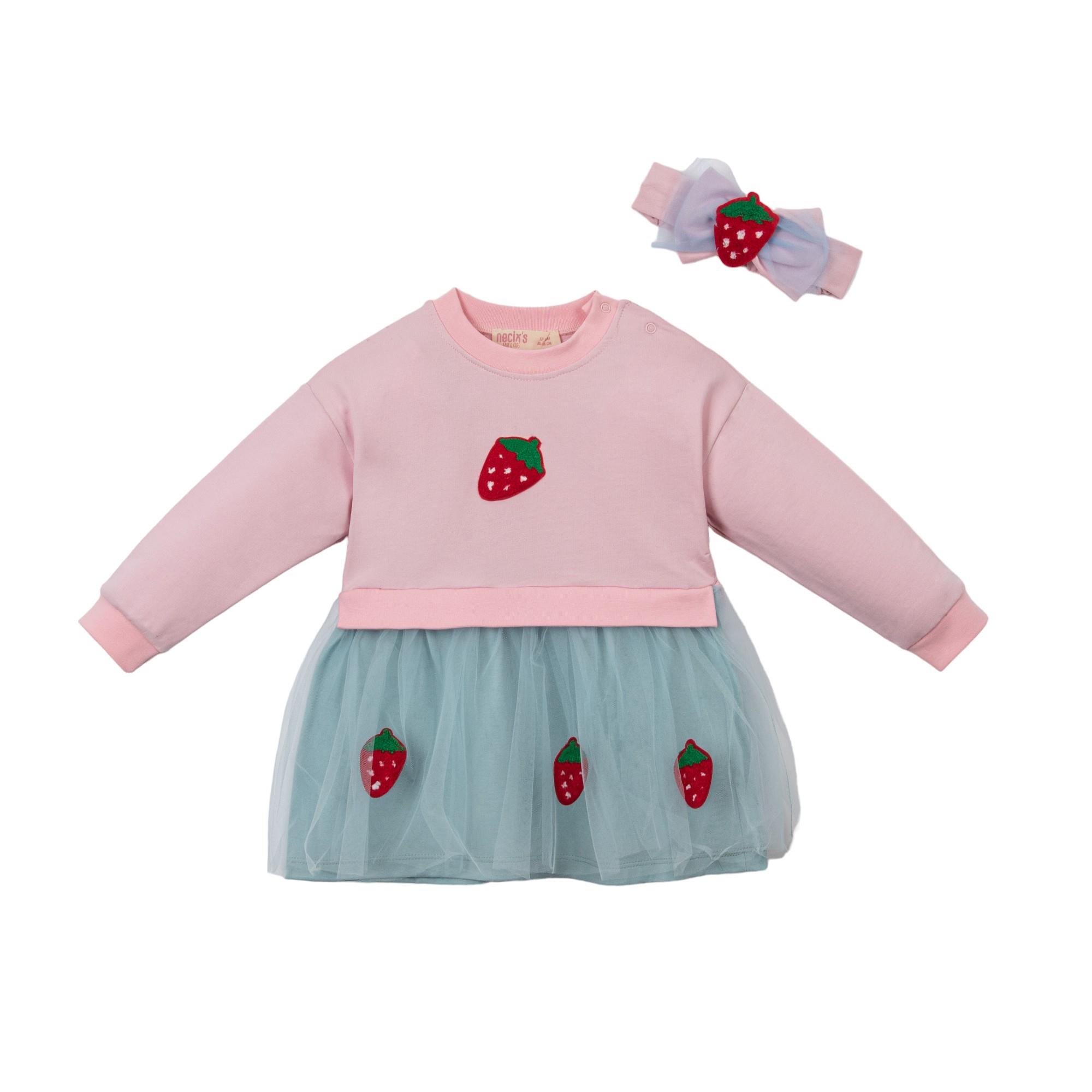 Santa Cruz Çilek Temalı Kız Bebek Elbise