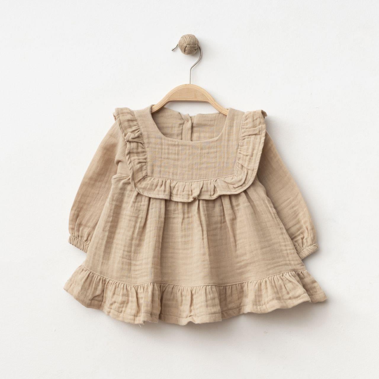 SD BABY FIRFIRLI MUSLİN ELBİSE 6-24 AY