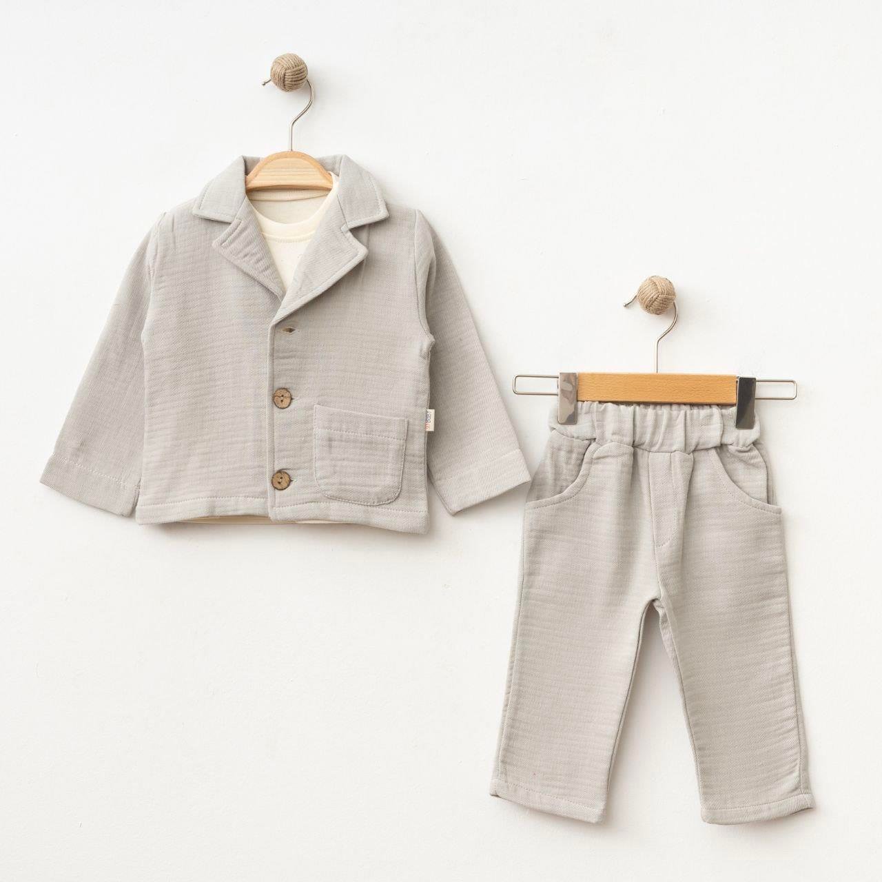 SD BABY MUSLİN CEKETLİ 3 LÜ TAKIM 6-24 AY