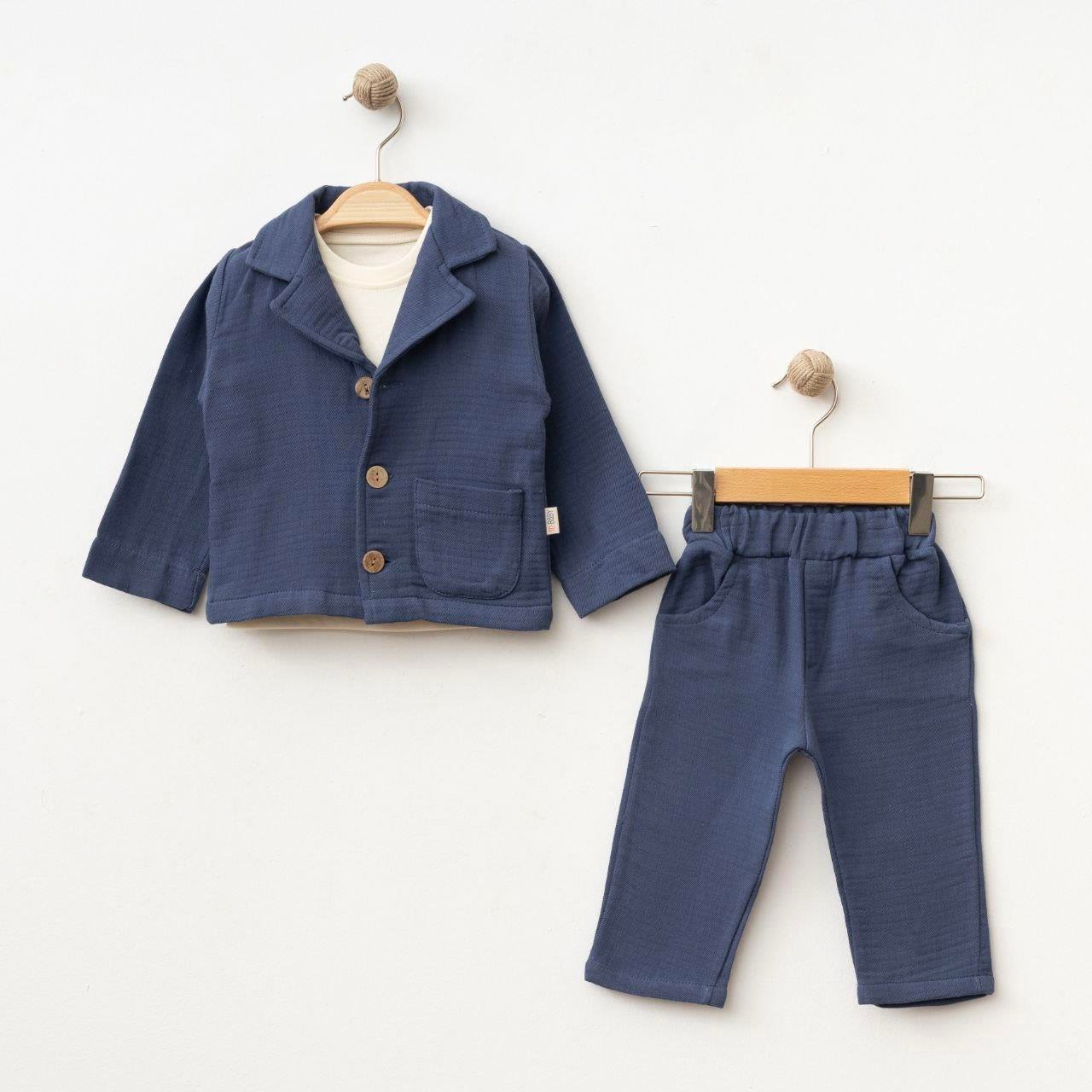 SD BABY MUSLİN CEKETLİ 3 LÜ TAKIM 6-24 AY