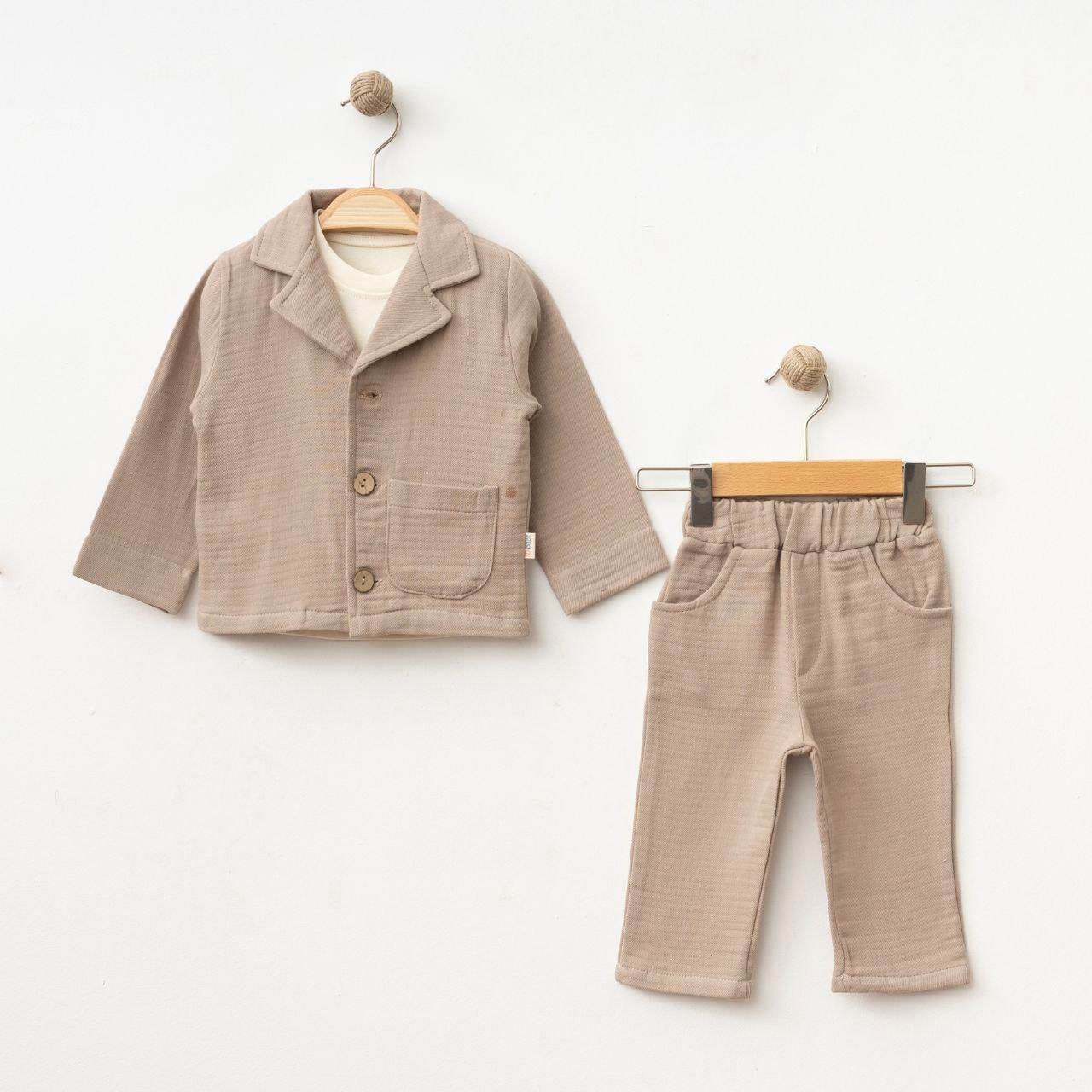 SD BABY MUSLİN CEKETLİ 3 LÜ TAKIM 6-24 AY