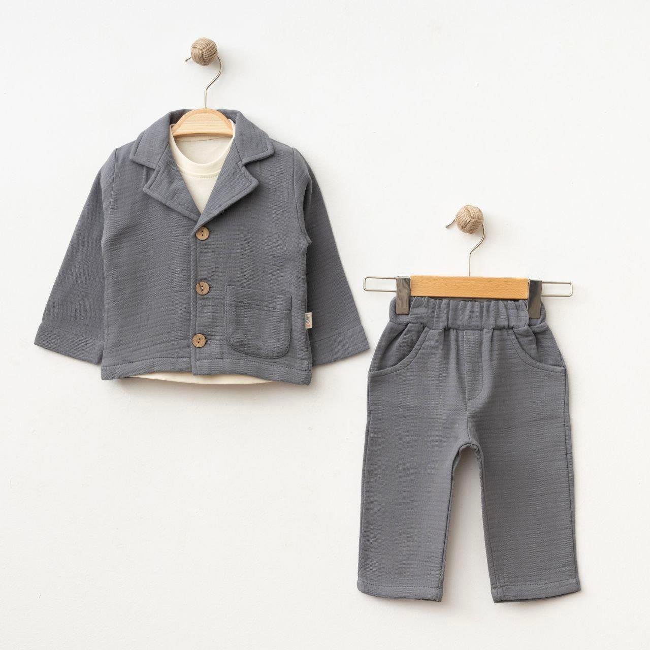 SD BABY MUSLİN CEKETLİ 3 LÜ TAKIM 6-24 AY