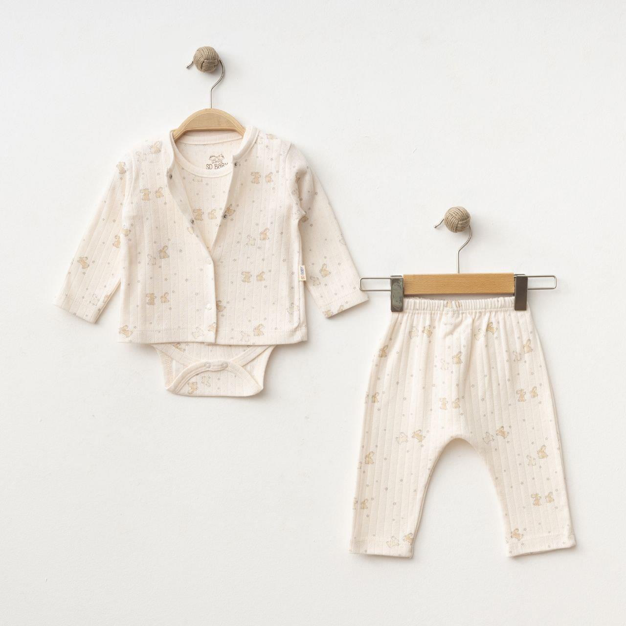 SD BABY TAVŞAN DESNLİ 3 LÜ TAKIM 0-6 AY