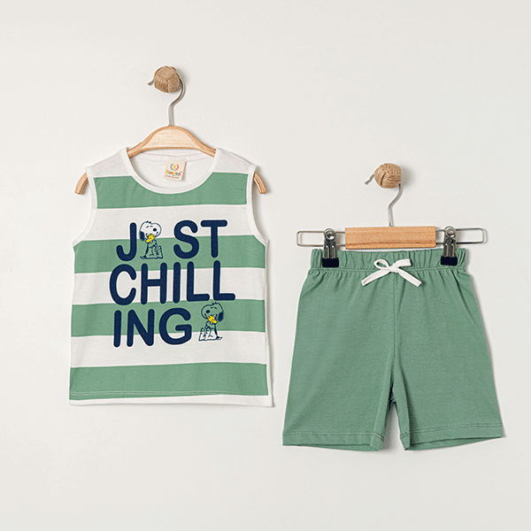 ŞİNDAX ERKEK ÇOCUK ÇİZGİLİ ŞORTLU İKİLİ TAKIM 2-5 Y