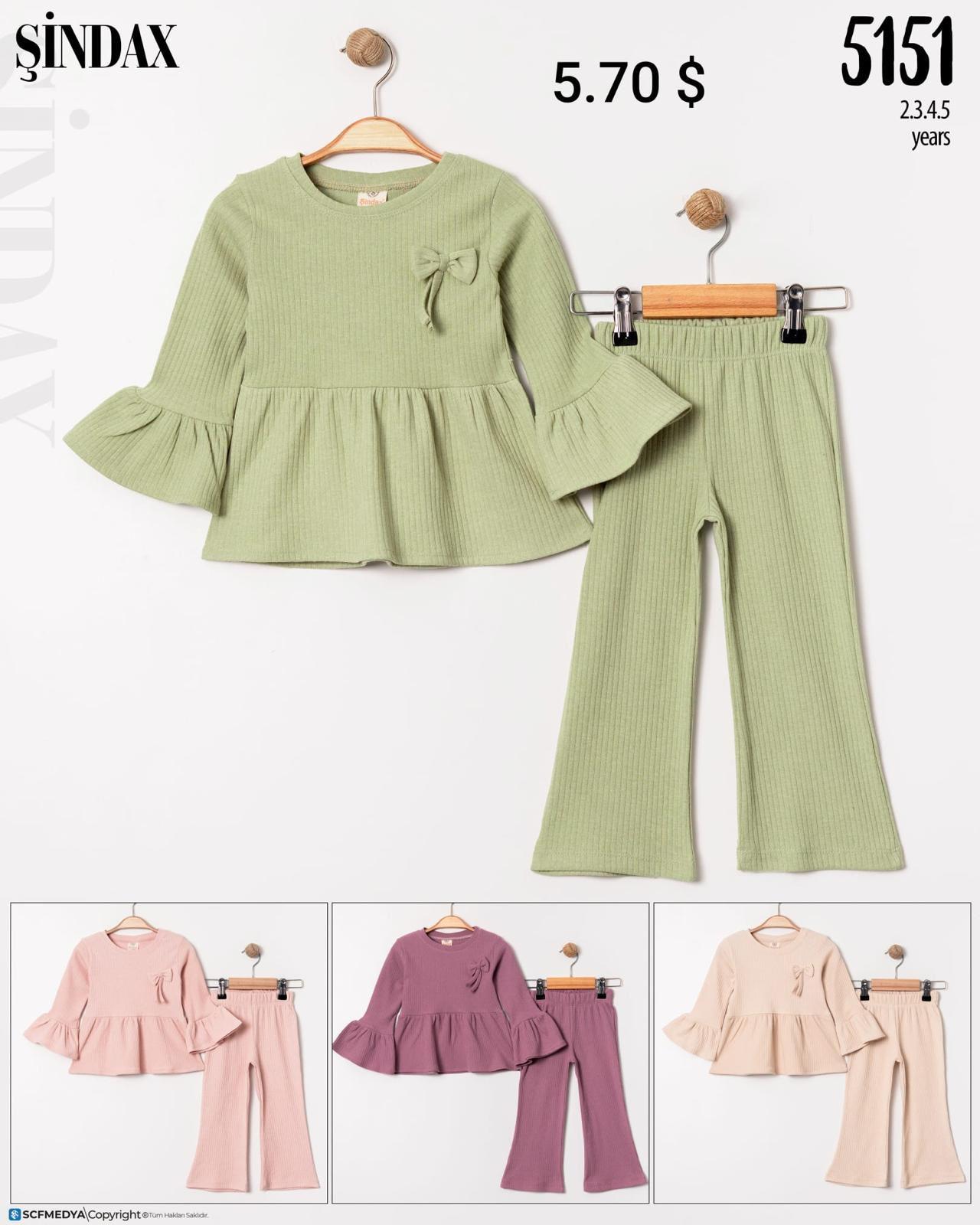 ŞİNDAX FİYONK DETAYLI RAPORLU KIZ ÇOCUK 2 Lİ TAKIM