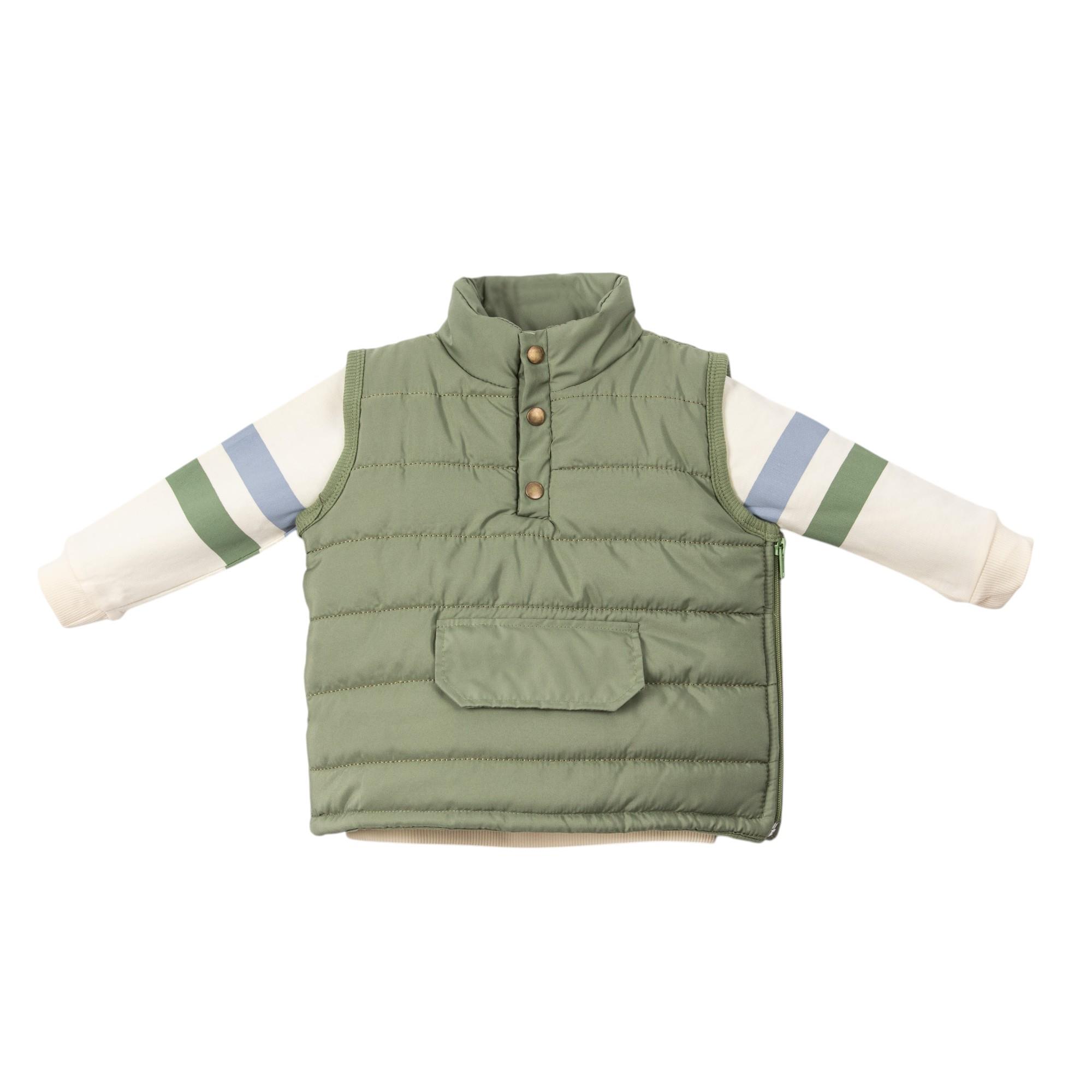 Şişme Yelekli Erkek Bebek Üçlü Takım