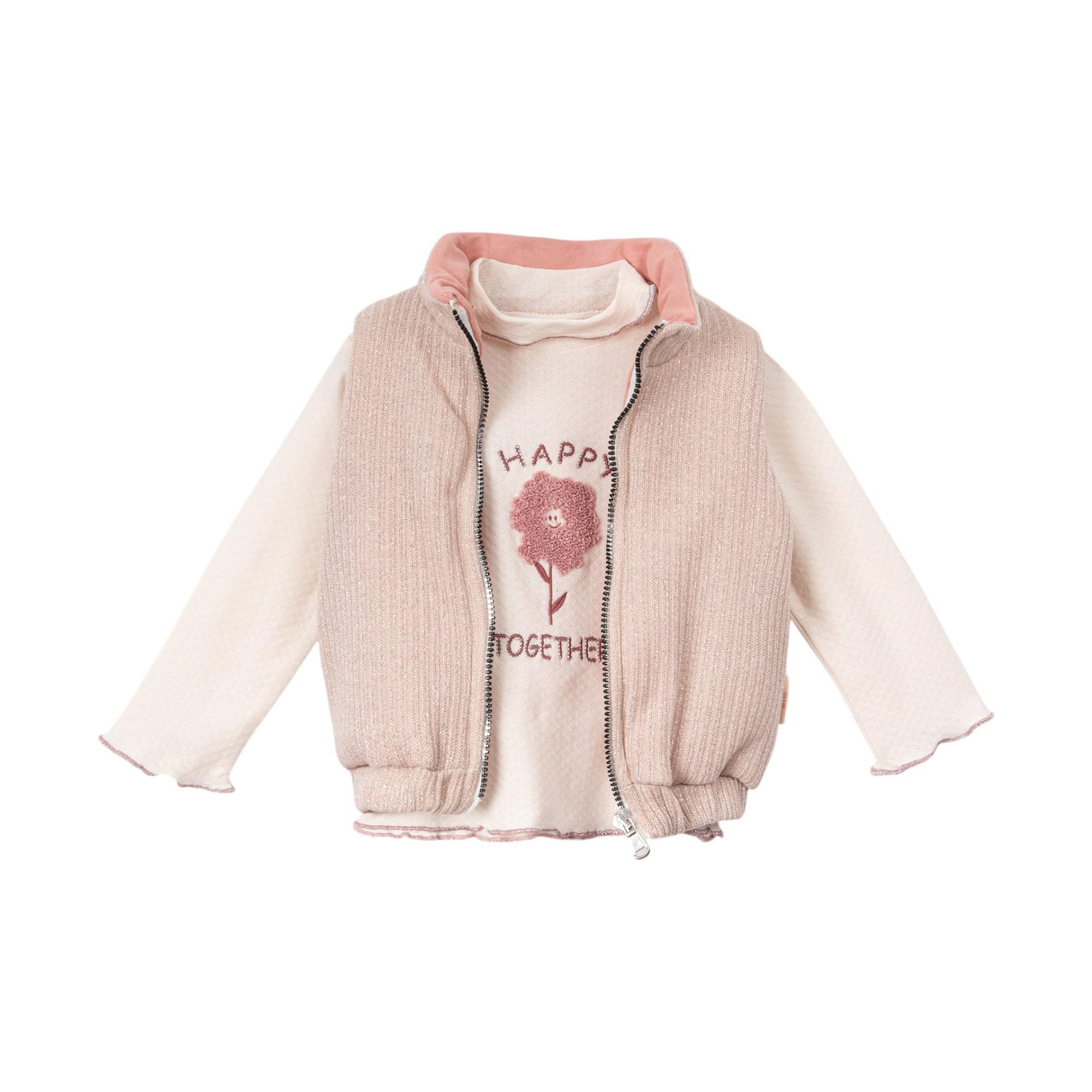 Star Şişme Yelekli Kız Bebek Üçlü Takım