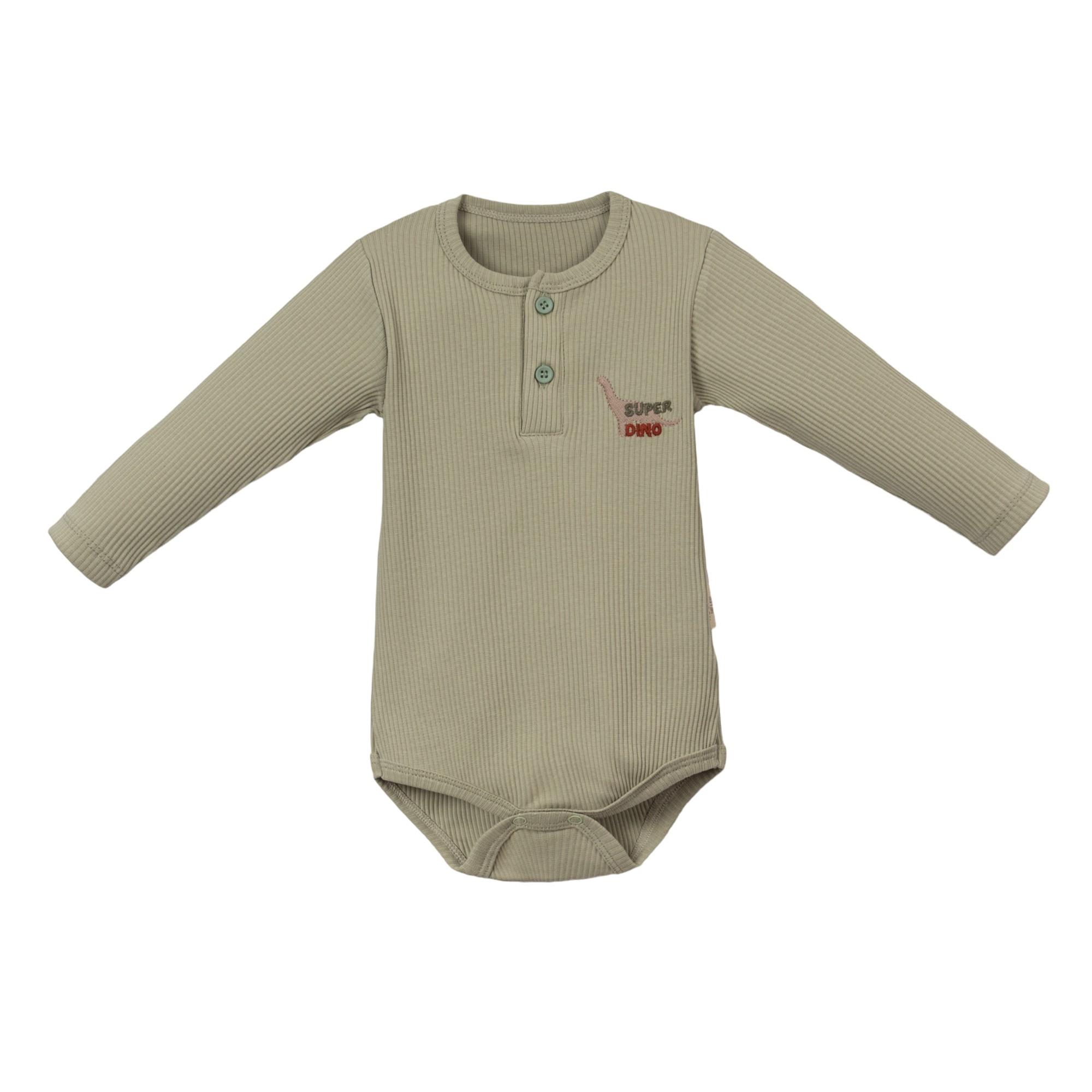 Süper Dino Figürlü Erkek Bebek Bodyli Takım