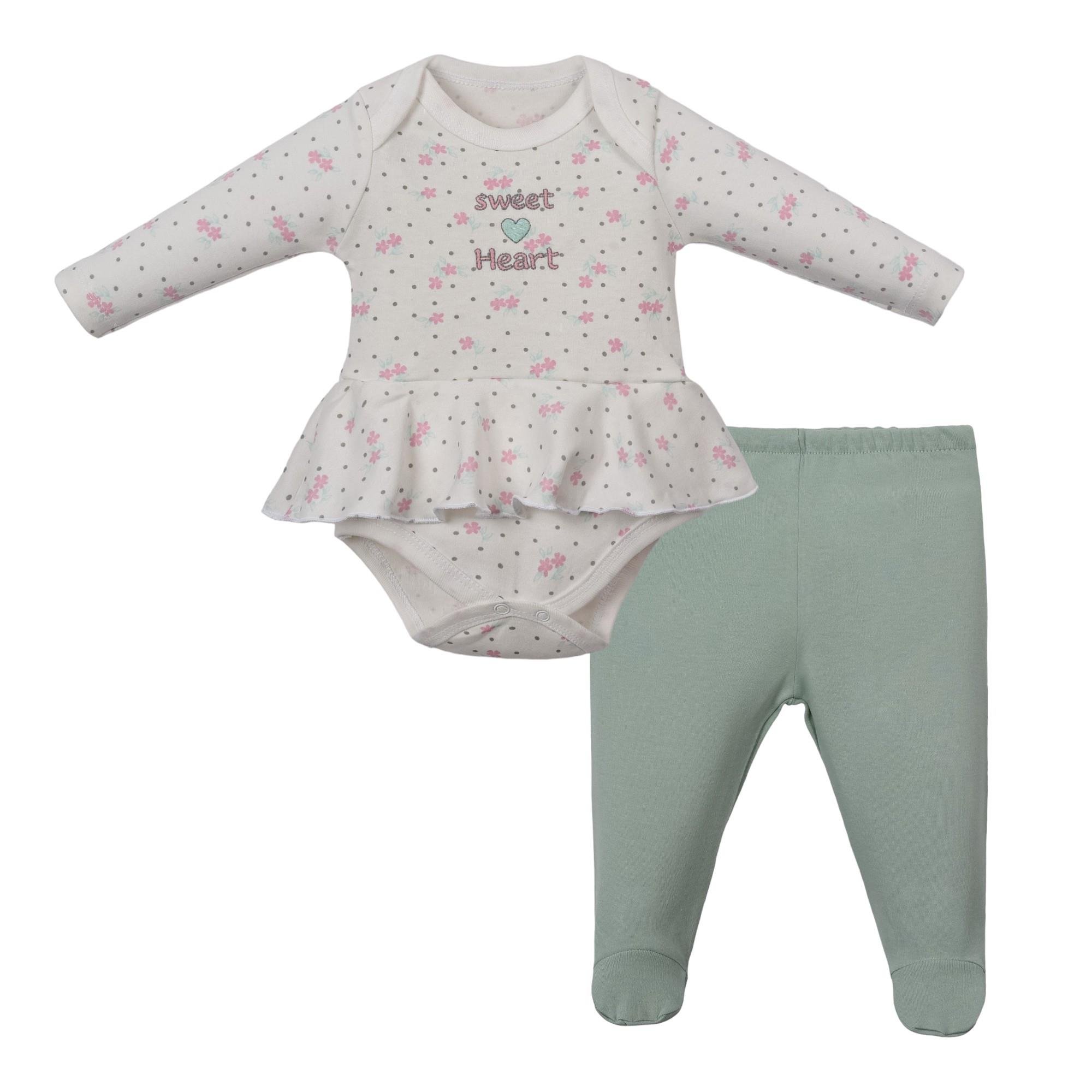 Sweat Heart Kız Bebek Bodyli Takım