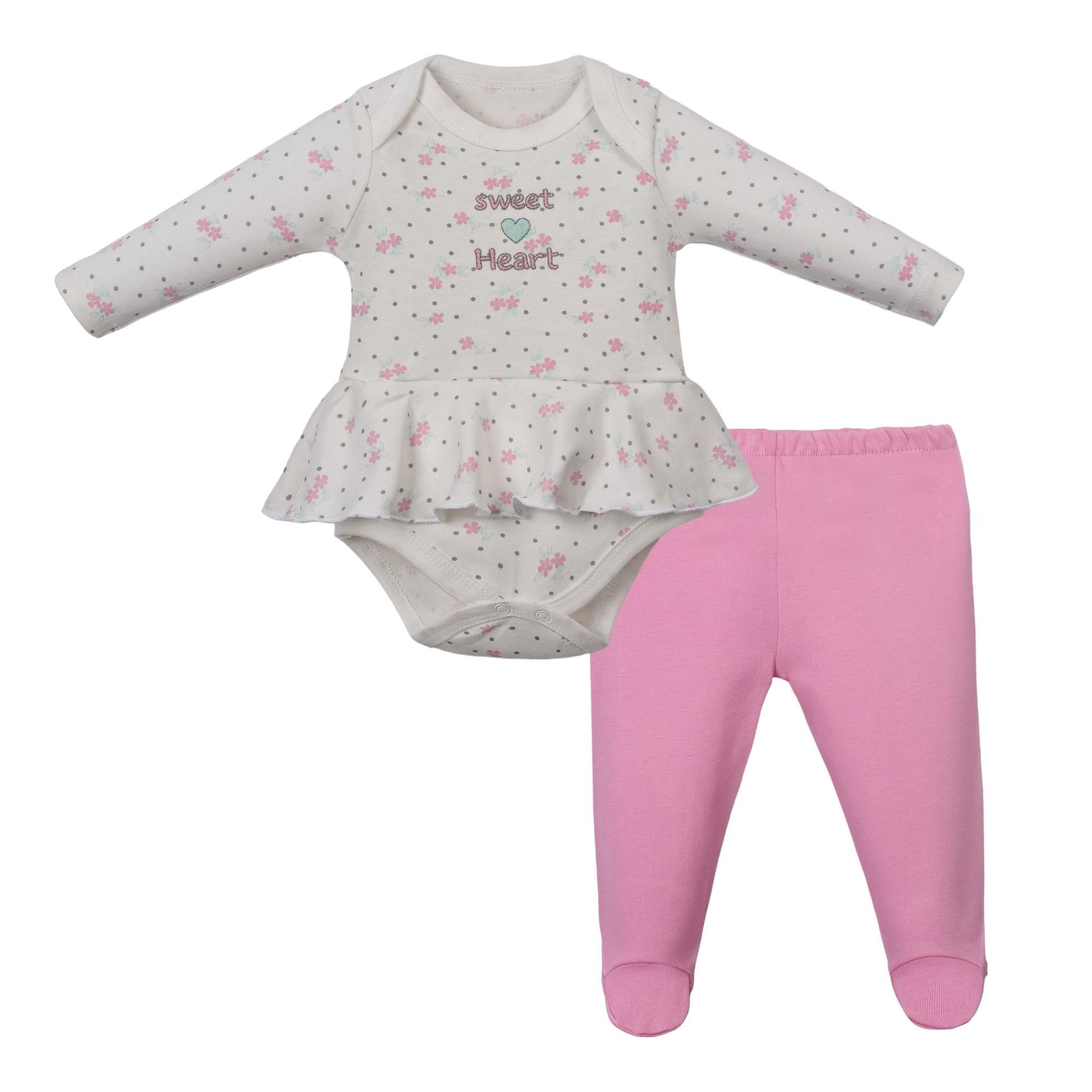 Sweat Heart Kız Bebek Bodyli Takım