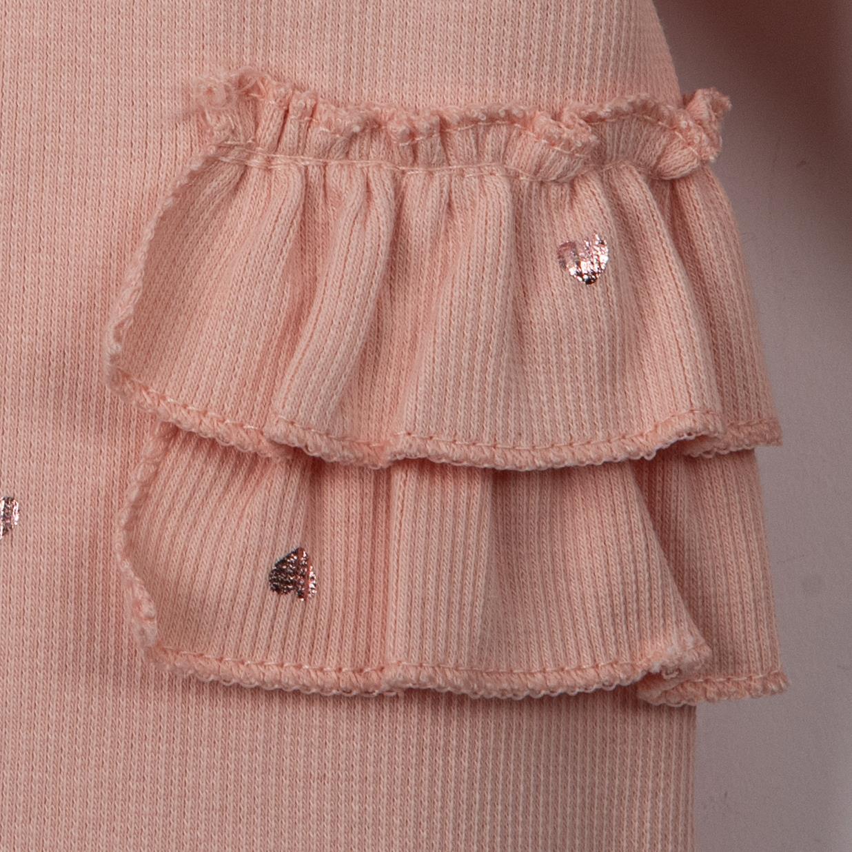 Sweet Heart Çiçek Desenli Fırfırlı Kız Bebek Örme Tulum