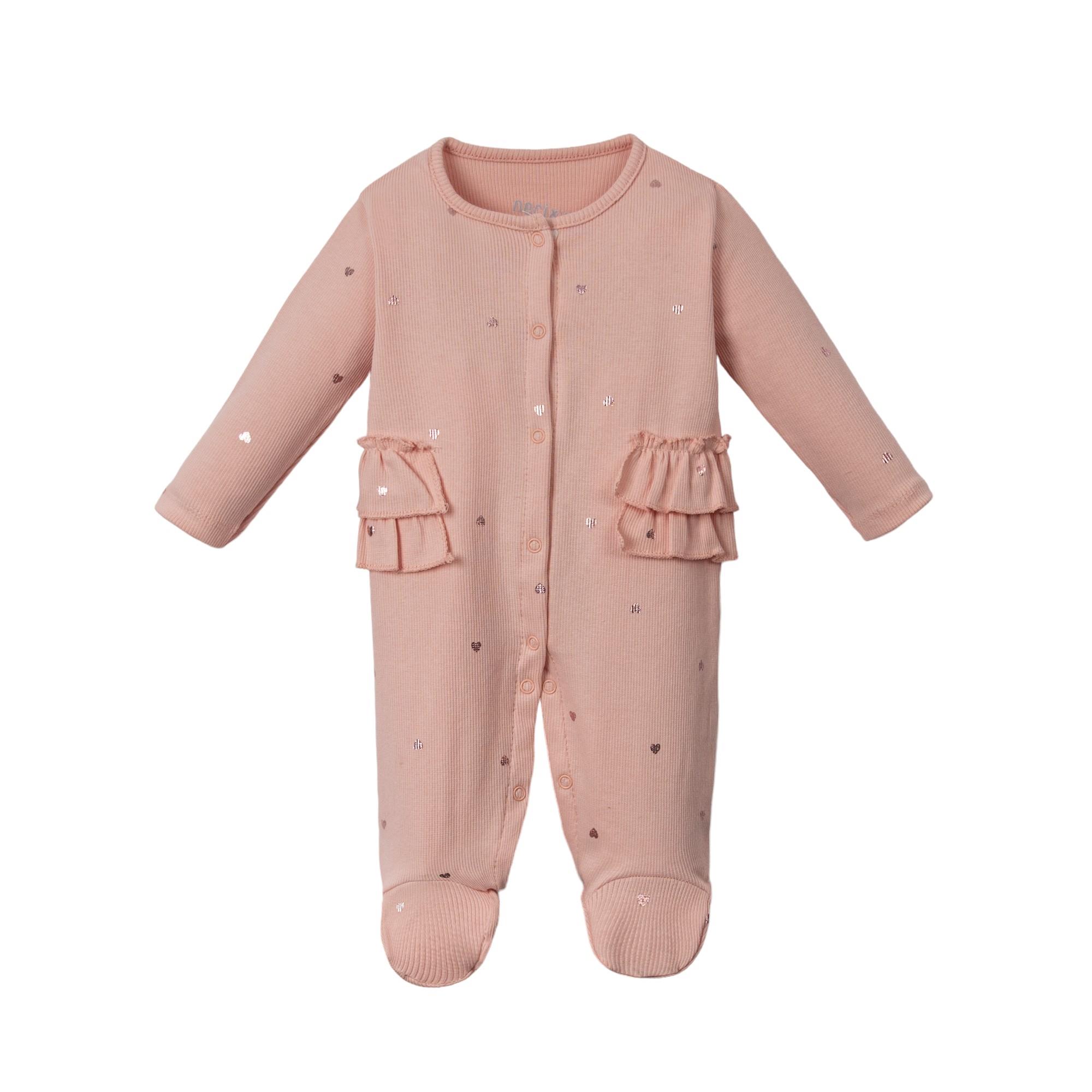 Sweet Heart Çiçek Desenli Fırfırlı Kız Bebek Örme Tulum