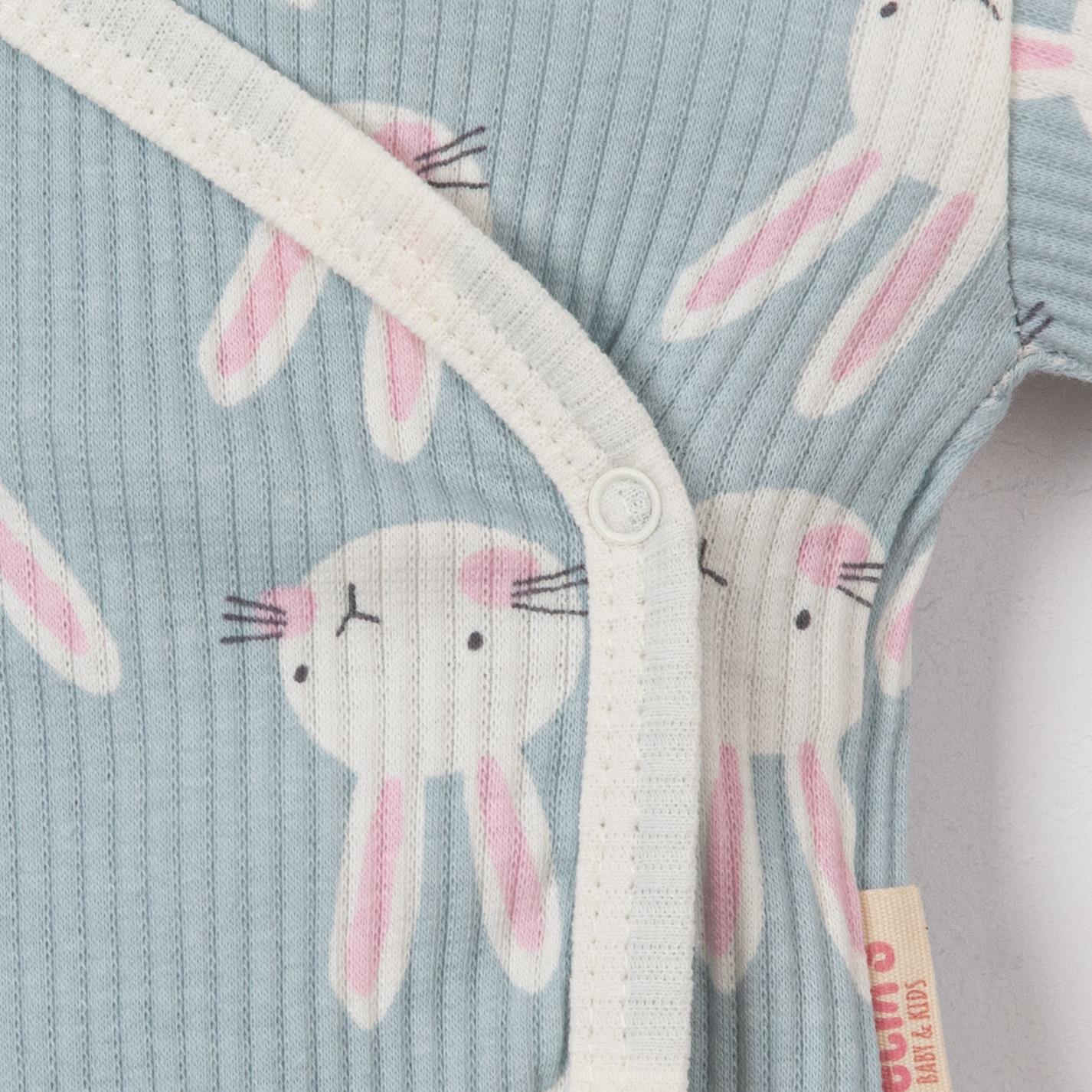 Tavşan Baskılı Kız Bebek Üçlü Set