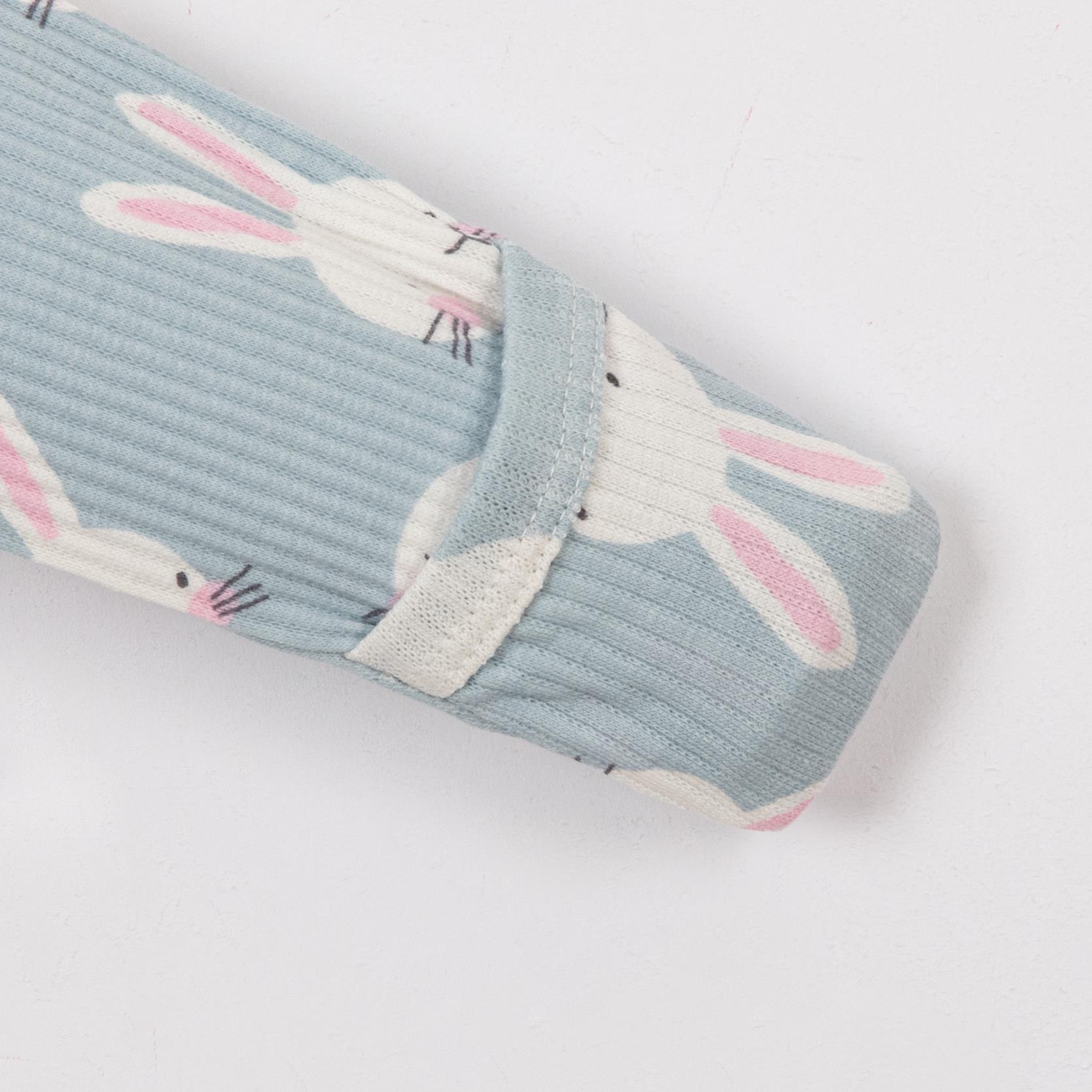 Tavşan Baskılı Kız Bebek Üçlü Set