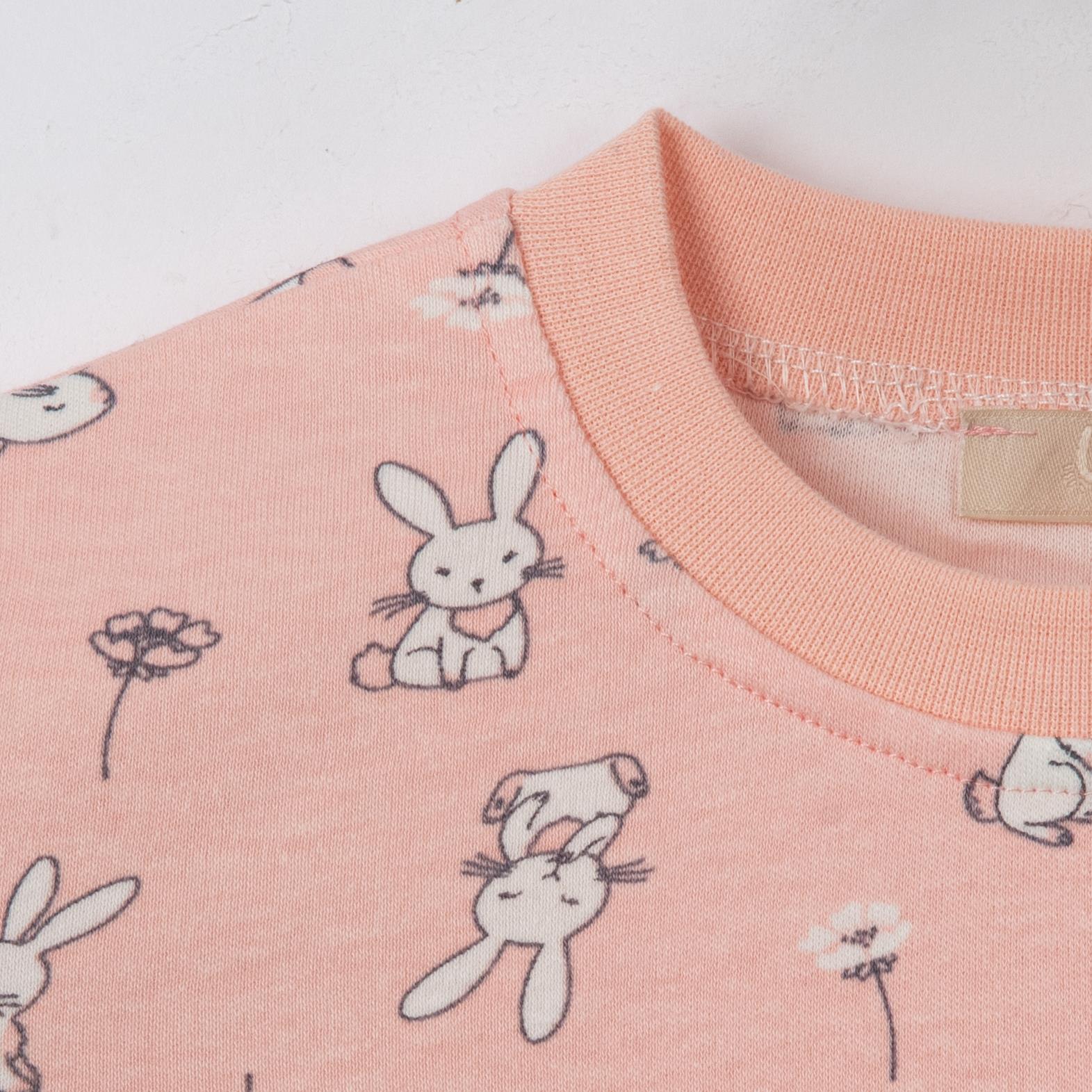 Tavşan Baskılı Kız Çocuk Pijama