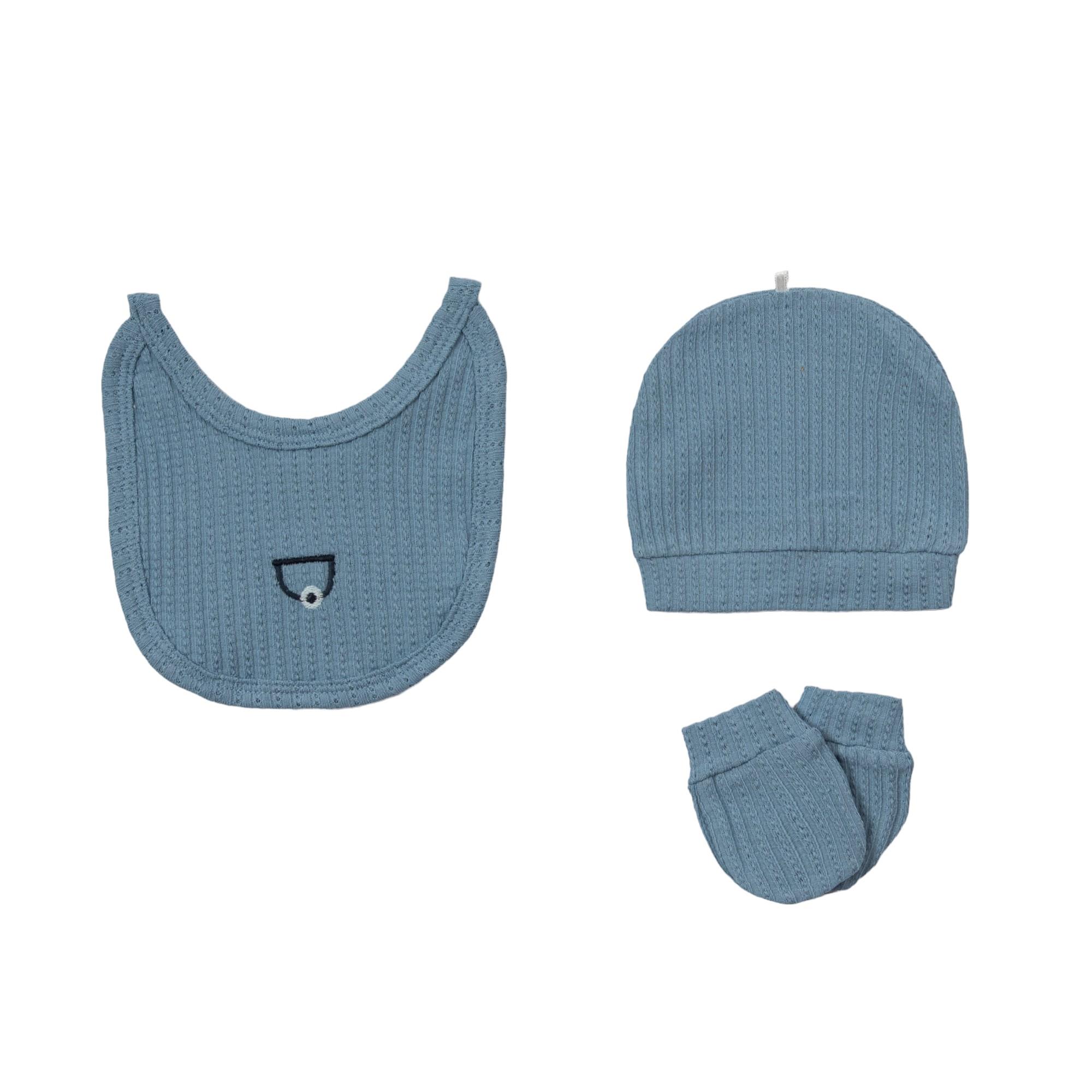 Tren Nakışlı Erkek Bebek Hastane Çıkışı Beşli Set