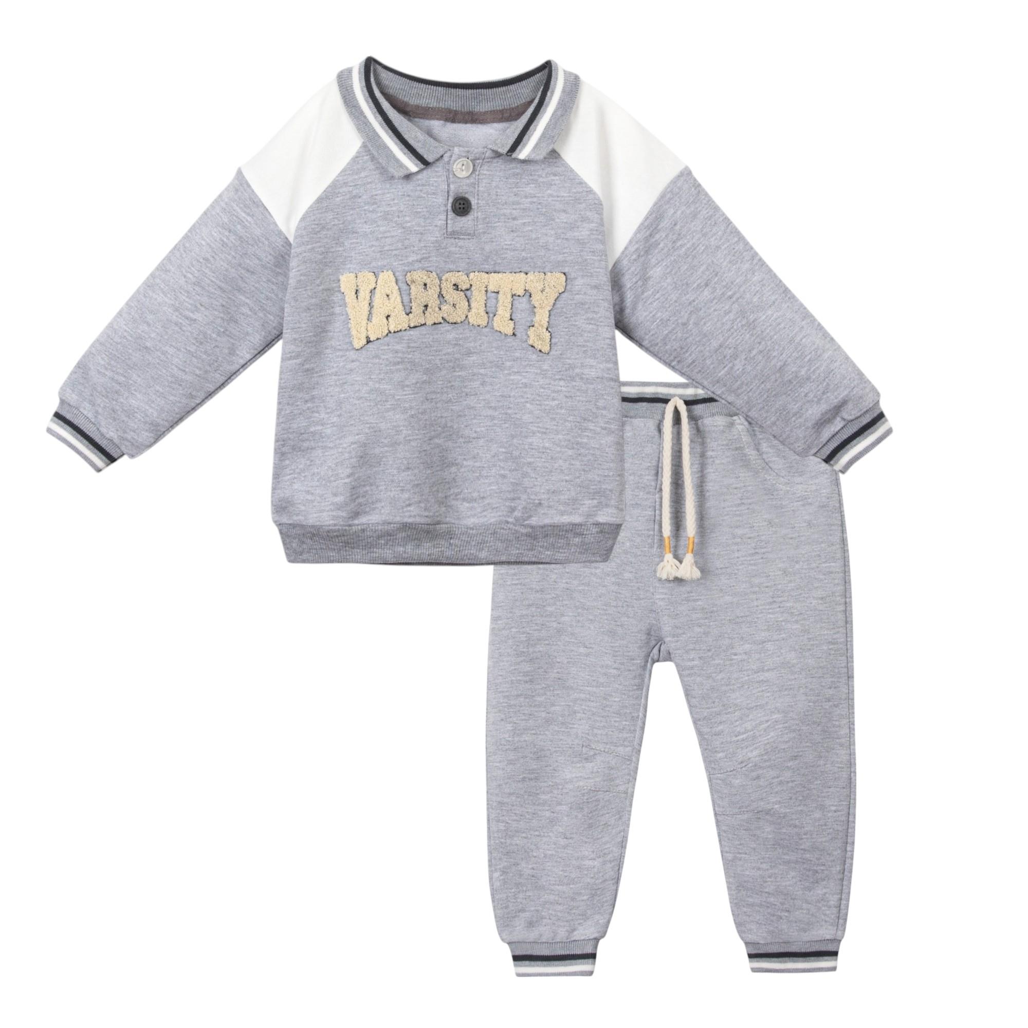 Varsity Polo Yaka Erkek Bebek İkili Takım