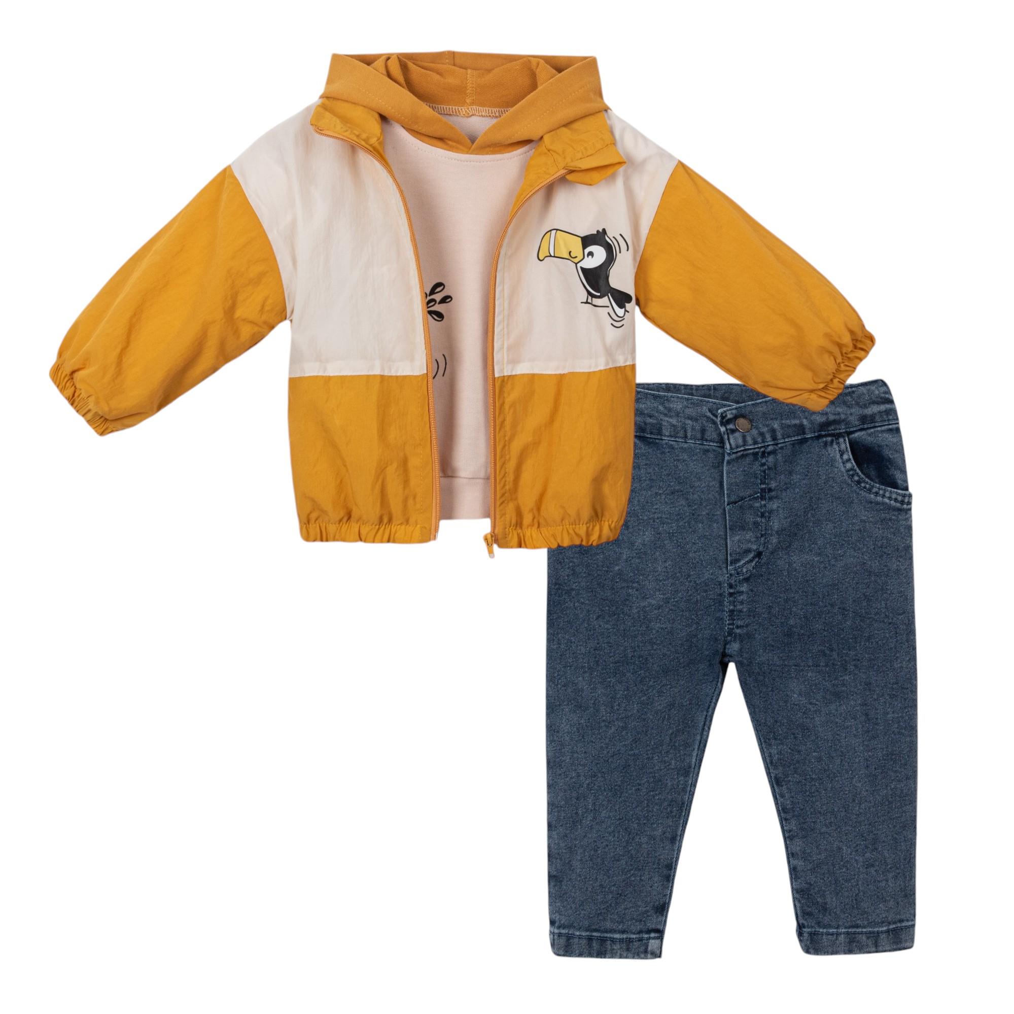 Velas Yağmurluklu Erkek Bebek Üçlü Takım