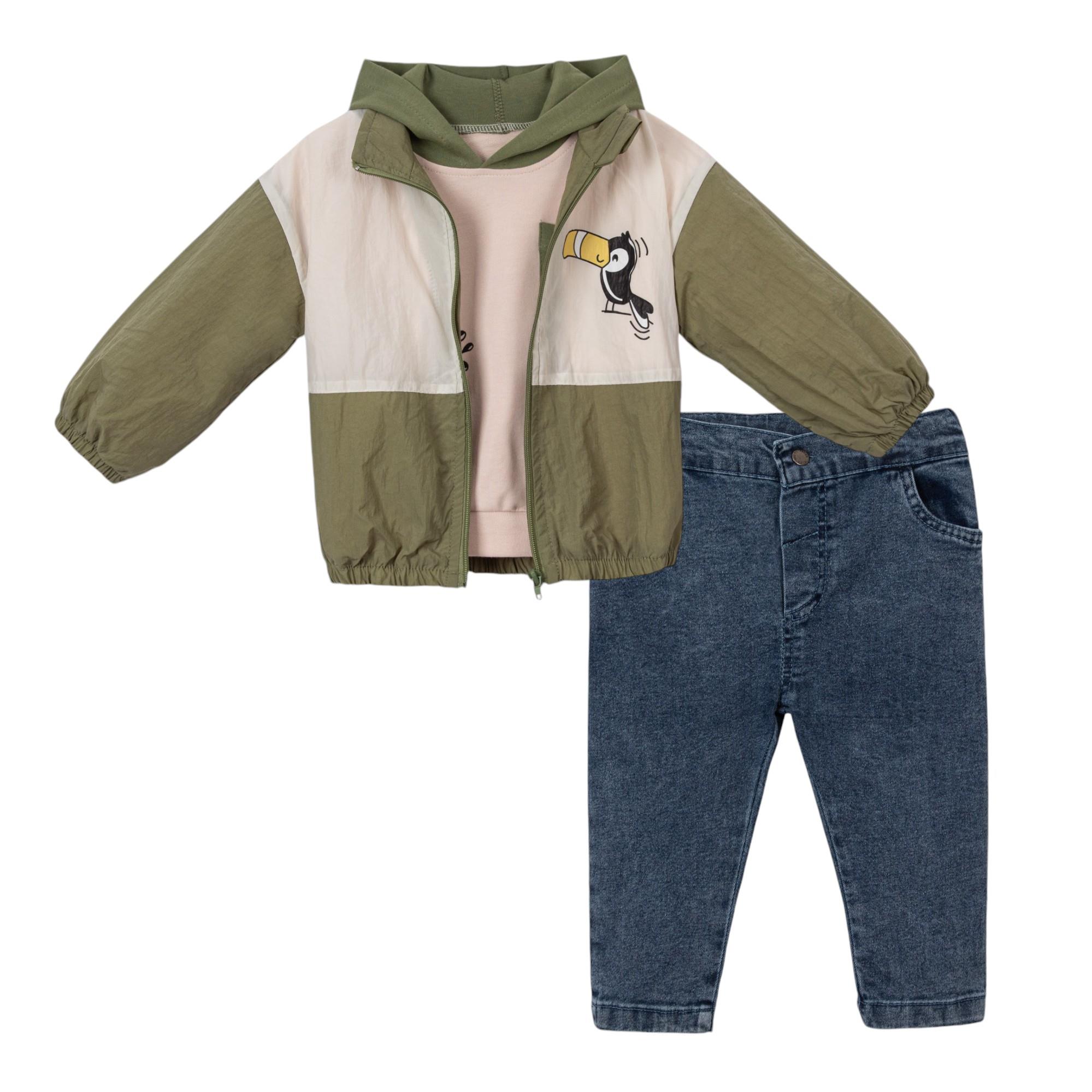 Velas Yağmurluklu Erkek Bebek Üçlü Takım