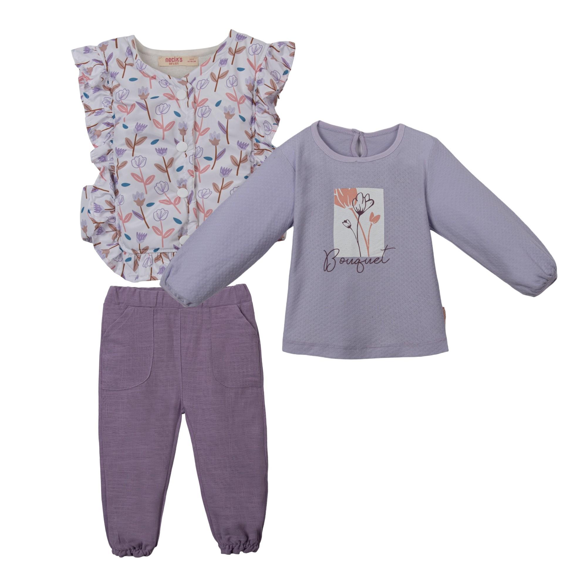 Venedik Şişme Yelekli Kız Bebek Üçlü Takım