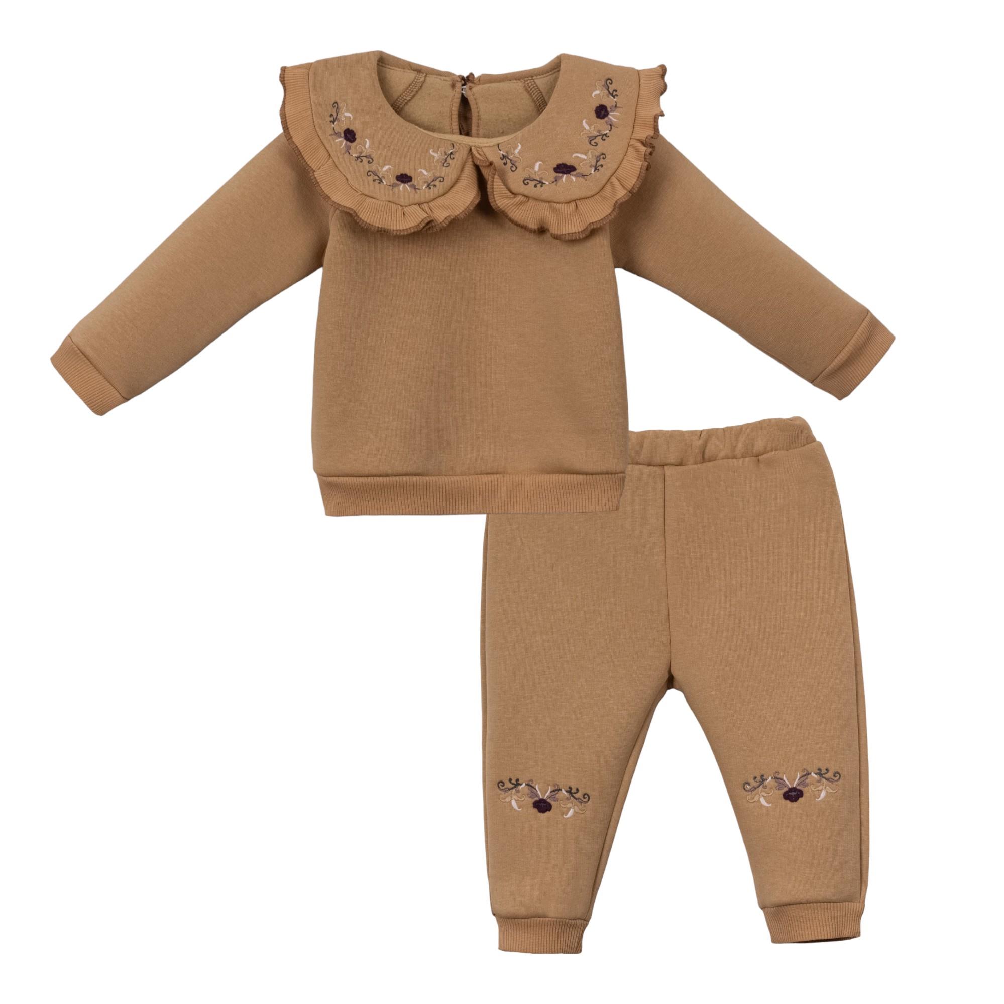 Verona Bebe Yakası İşlemeli Kız Bebek İkili Takım