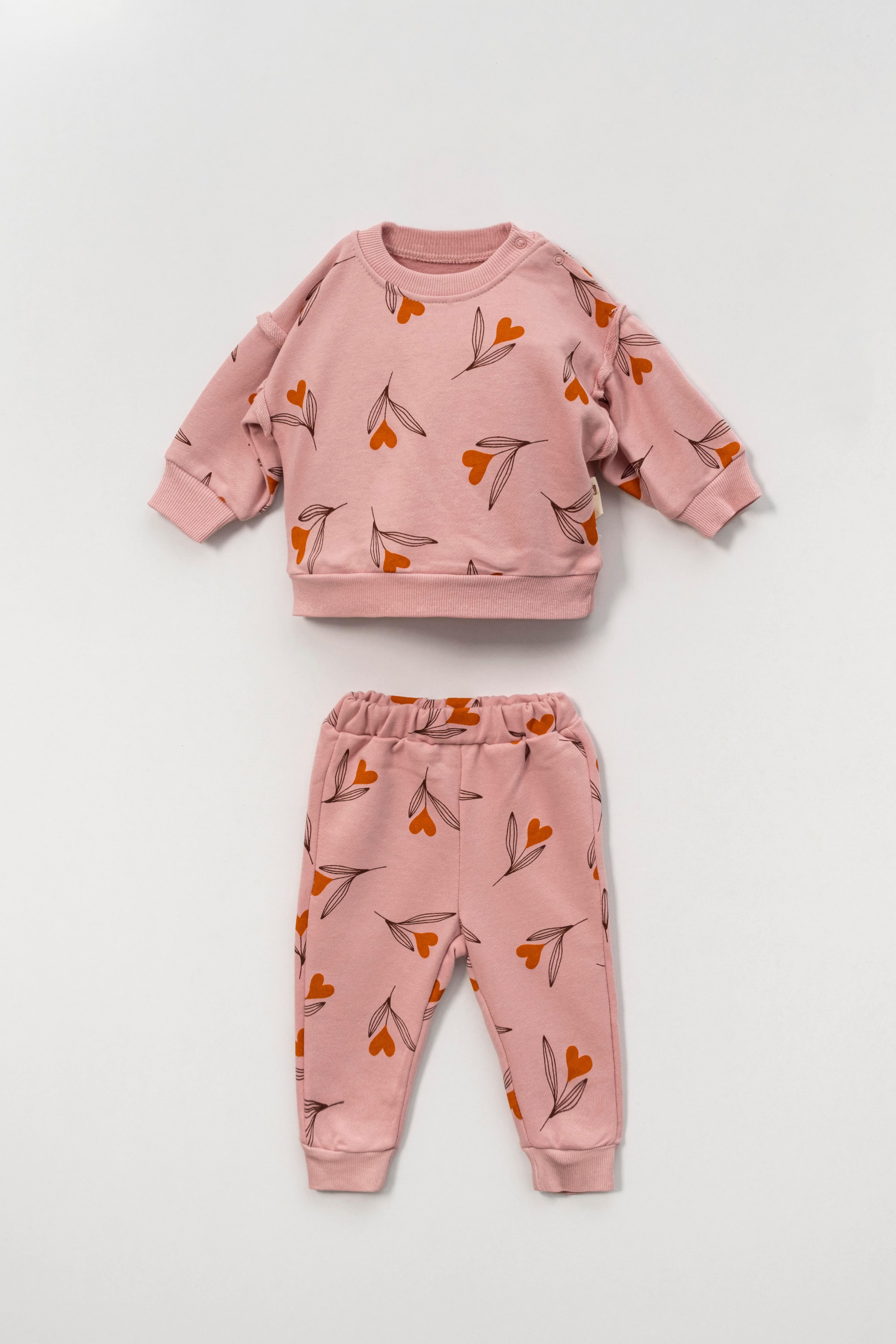 VOVİDO KİDS BASKI DETAYLI KIZ BEBEK 2 Lİ TAKIM