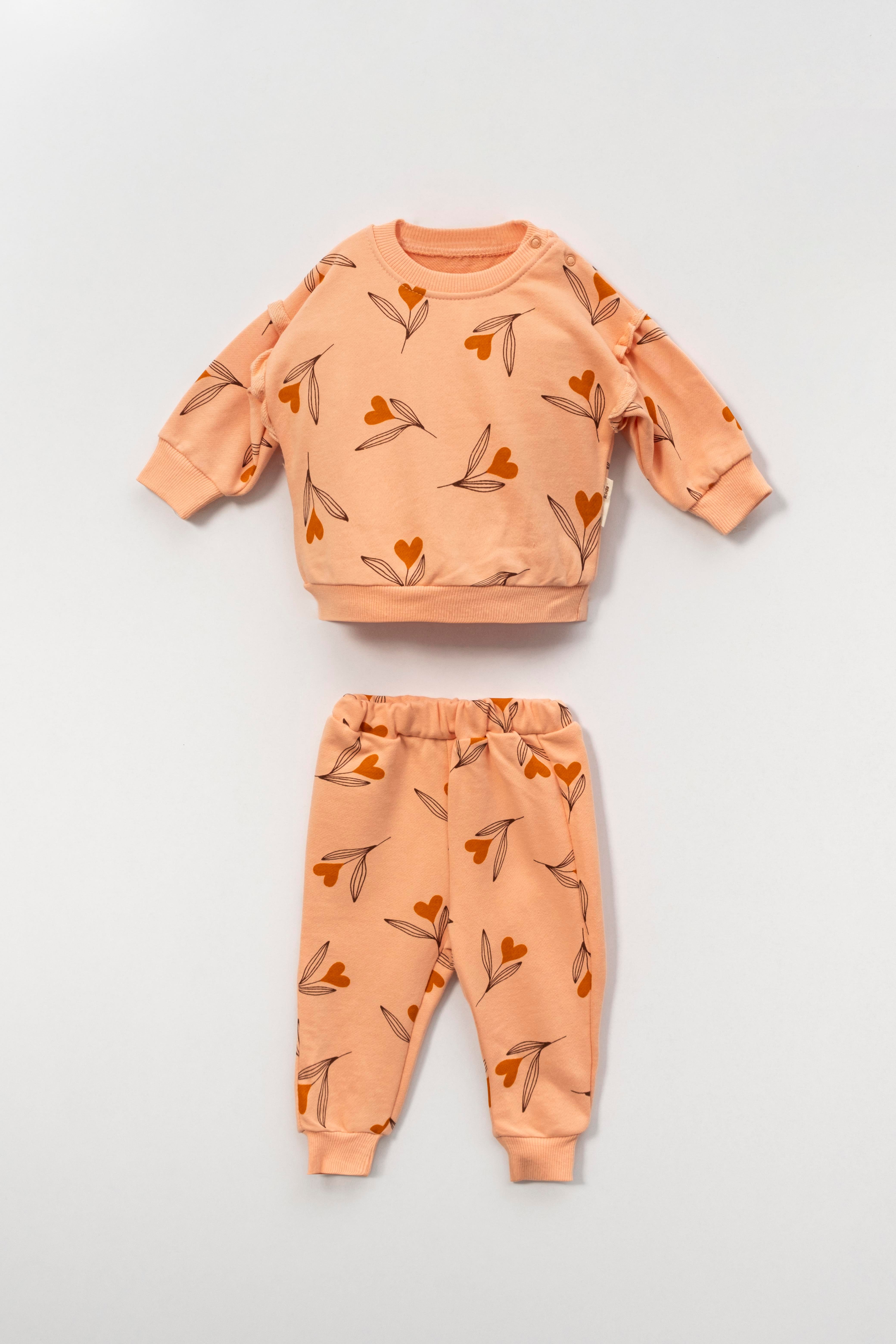 VOVİDO KİDS BASKI DETAYLI KIZ BEBEK 2 Lİ TAKIM