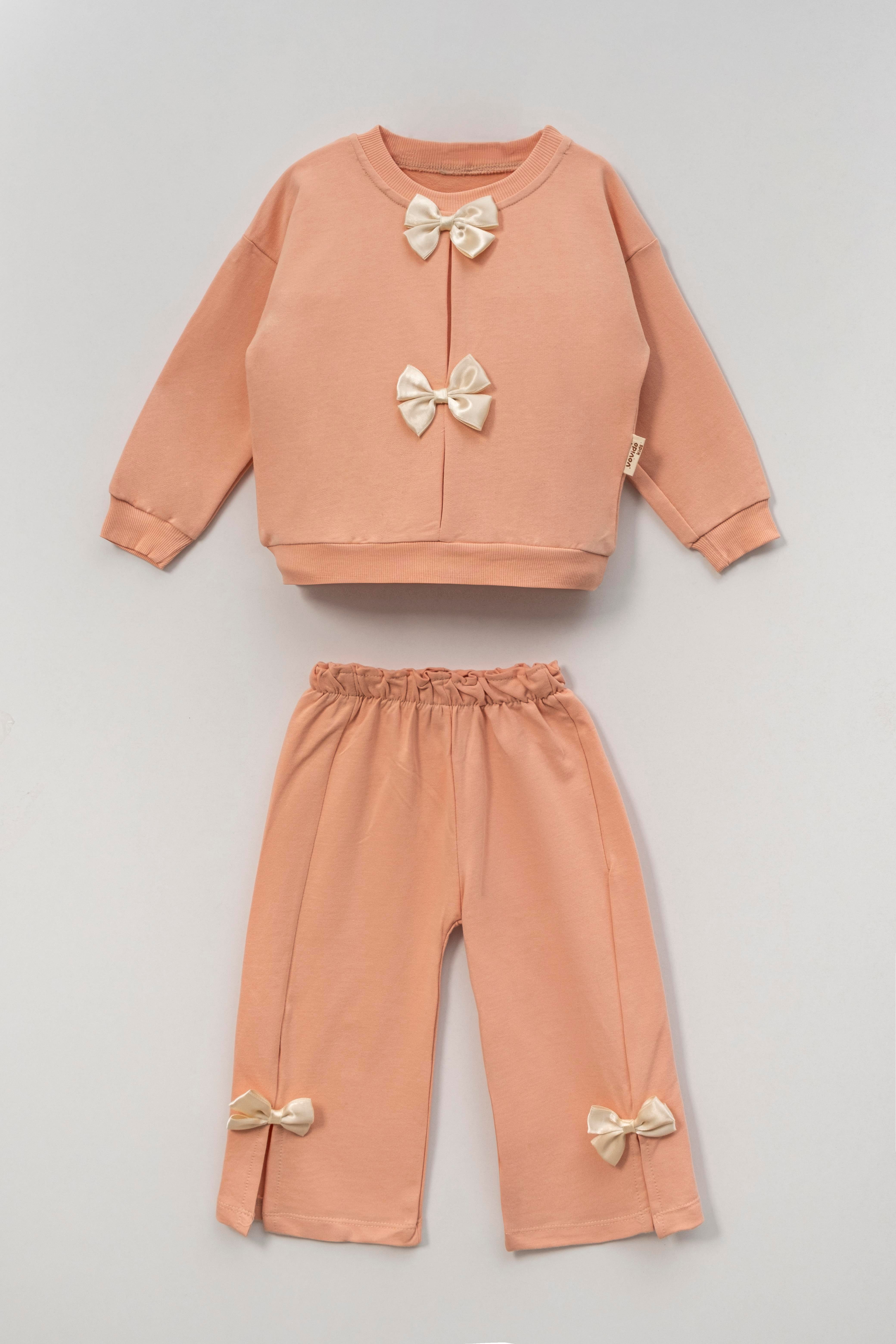 VOVİDO KİDS KIZ ÇOCUK PAPYONLU  TAKIM