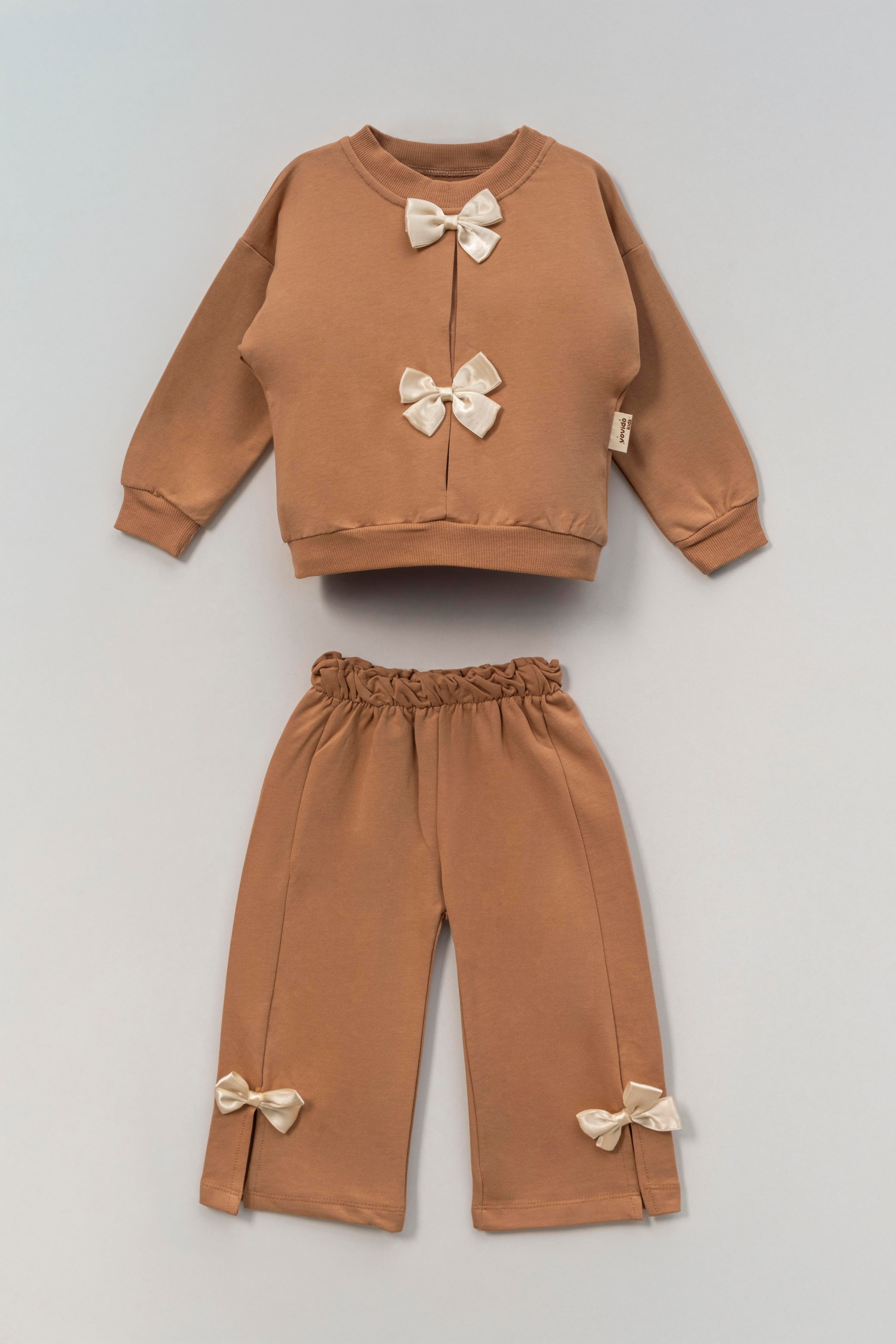 VOVİDO KİDS KIZ ÇOCUK PAPYONLU  TAKIM