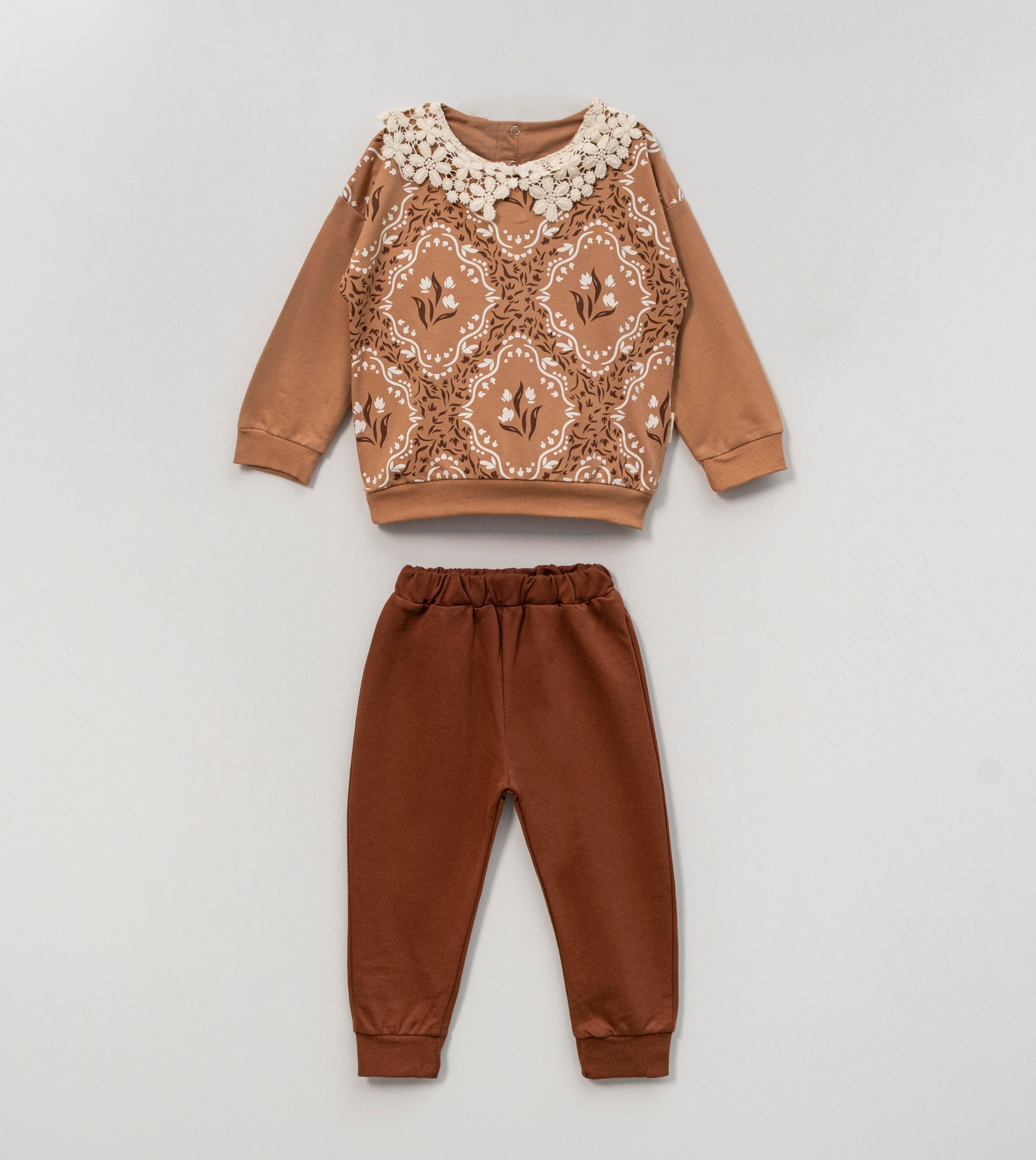 VOVİDO KİDS YAKA DETAYLI KIZ ÇOCUK TAKIM