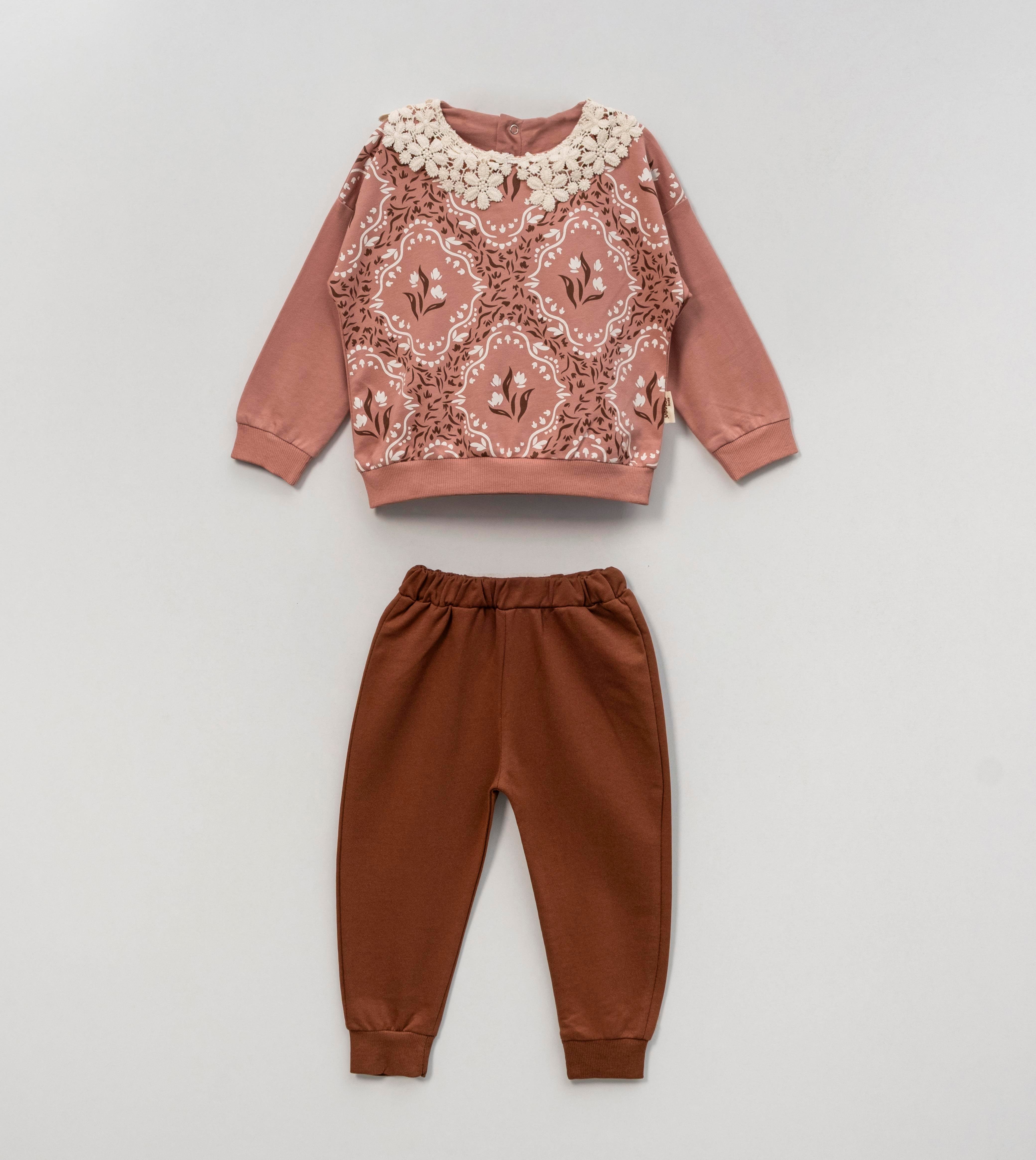 VOVİDO KİDS YAKA DETAYLI KIZ ÇOCUK TAKIM