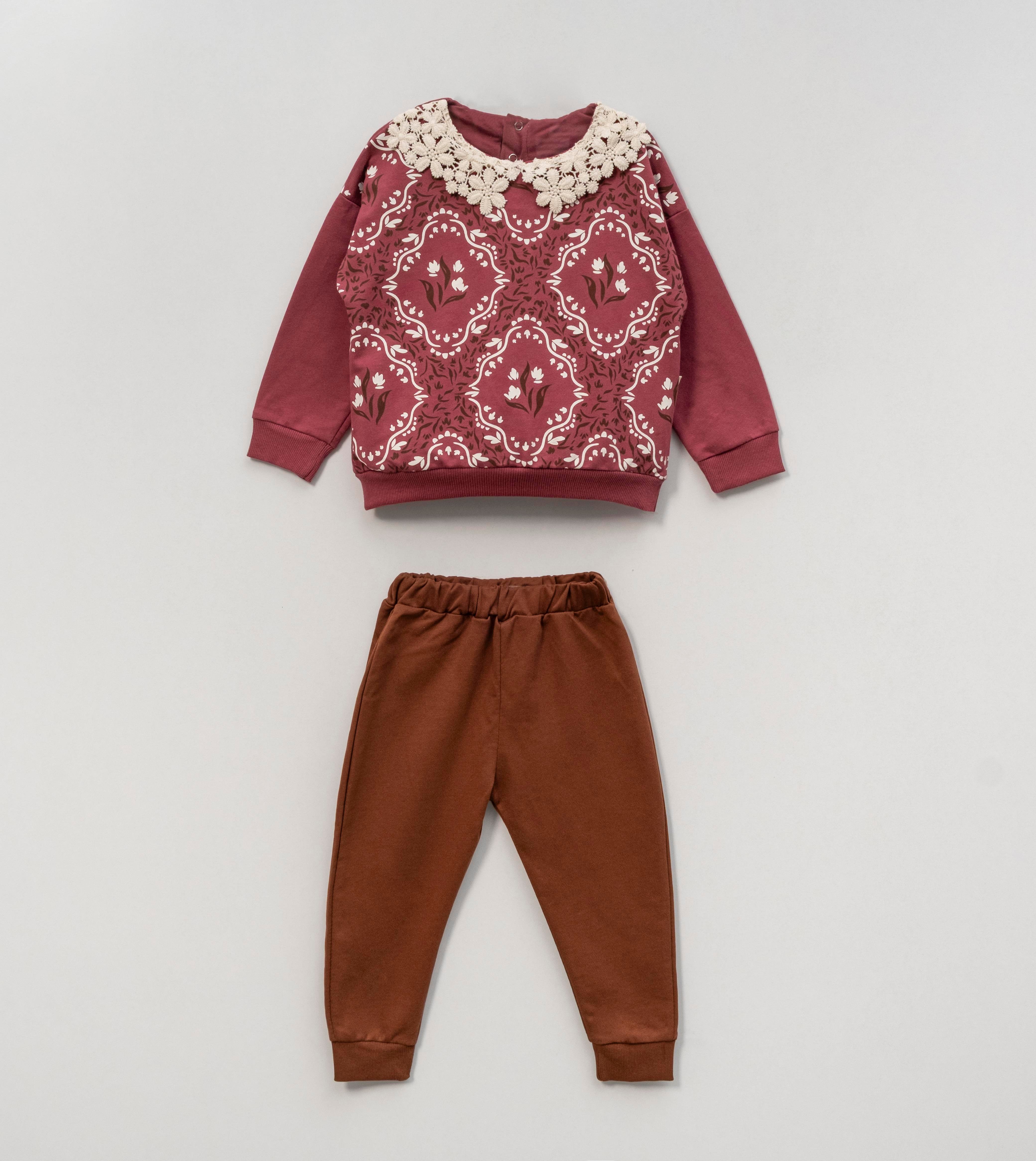 VOVİDO KİDS YAKA DETAYLI KIZ ÇOCUK TAKIM