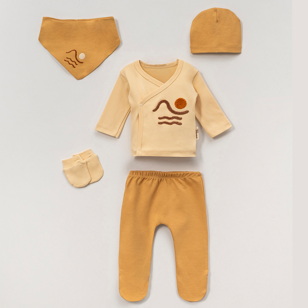 VOVİDO KIZ BEBEK SOYUT GÜNEŞ SÜZENELİ 5 Lİ SET