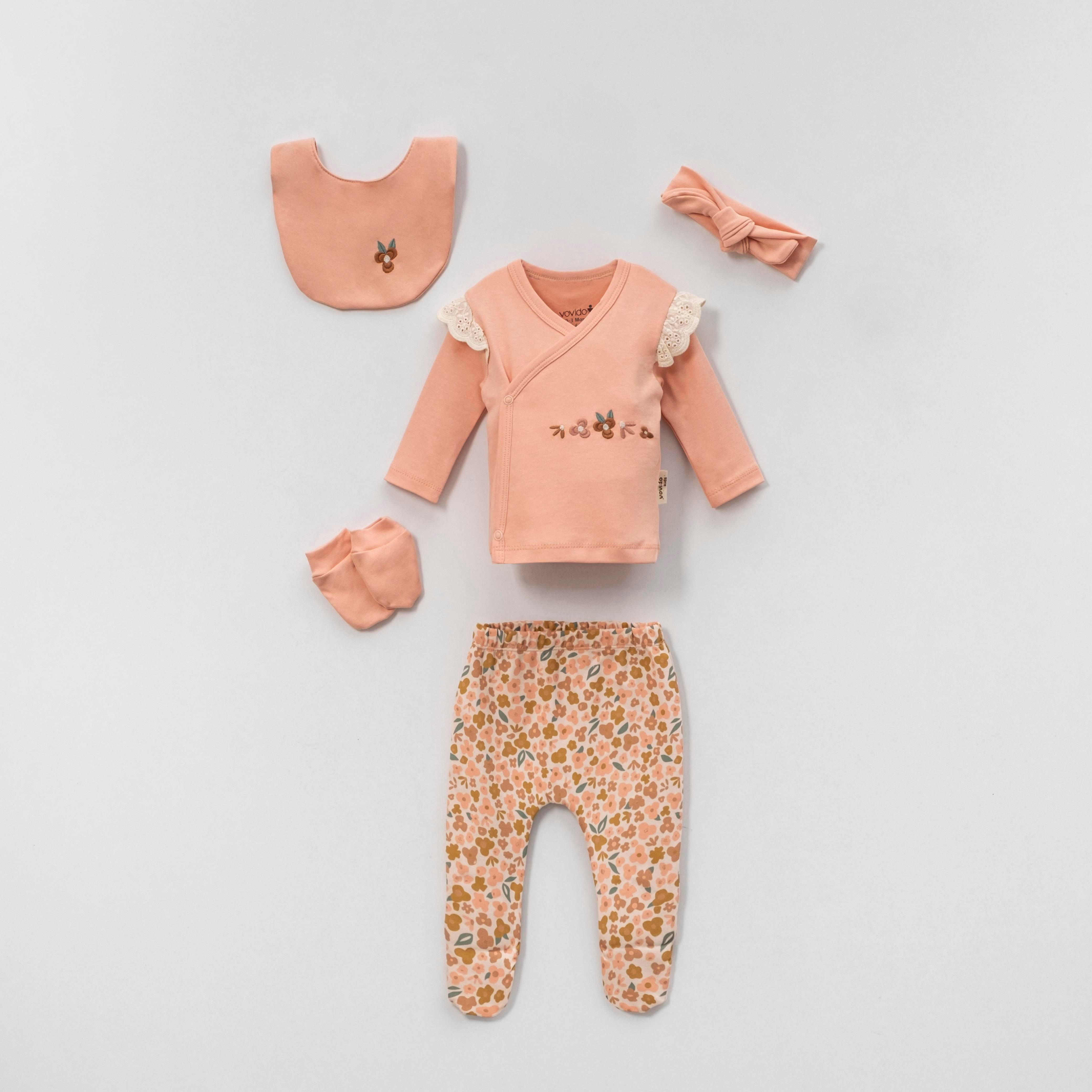 VOVİDO KIZ BEBEK SOYUT GÜNEŞ SÜZENELİ 5 Lİ SET